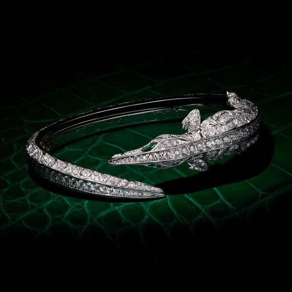 CROCO DREAM FULL PAVE DIAMOND BRACELET, WHITE GOLD