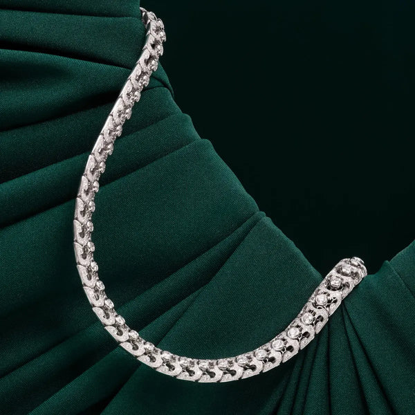 OPHIDIA FULL PAVE DIAMOND CHOKER, WHITE GOLD