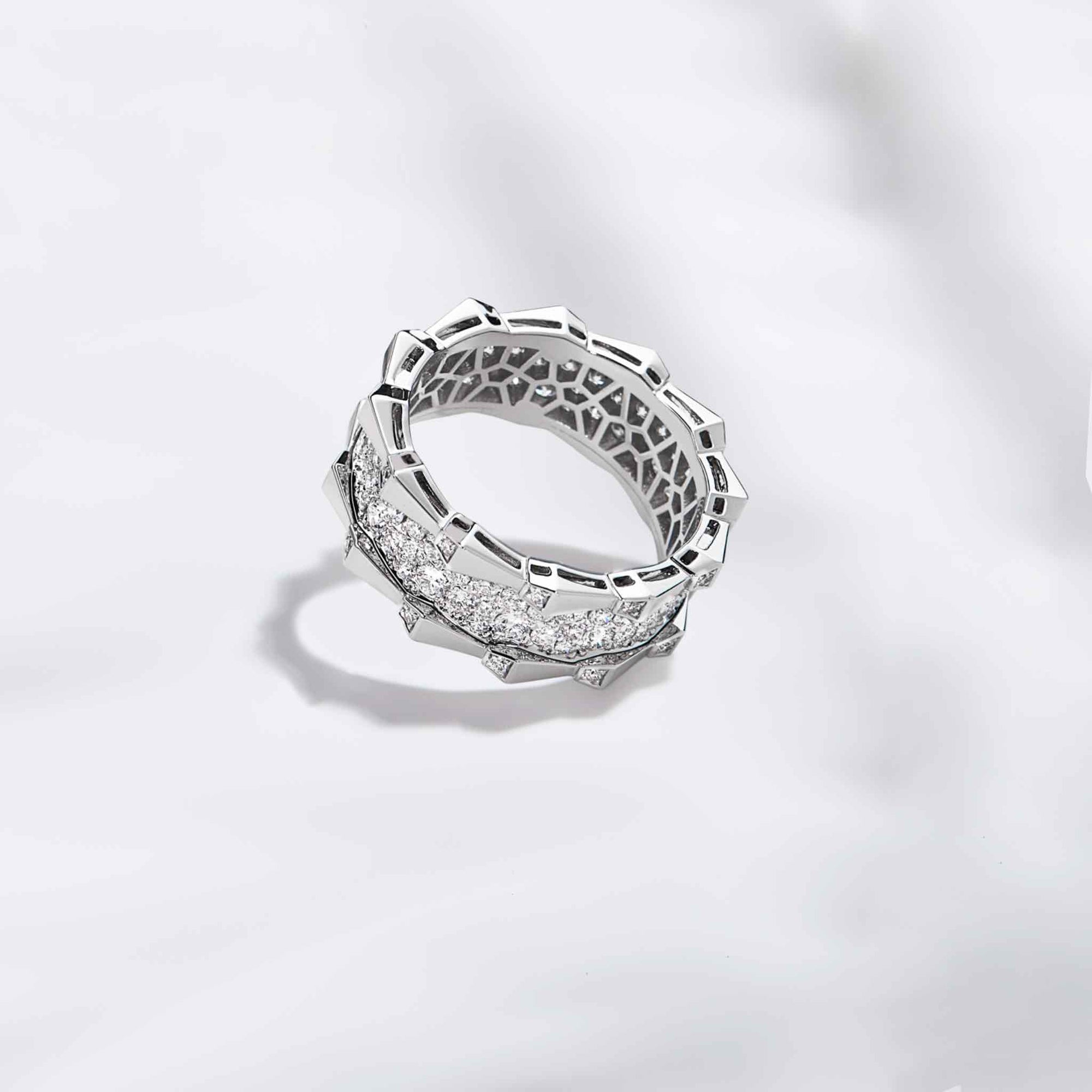 SPIKE DOUBLE ROW FULL DIAMOND SET RING WHITE GOLD | Ring | 18K white gold, crocodream, diamonds, double, meta-size-chart-size-guide-rings, ring, spike, two row | ORLOV