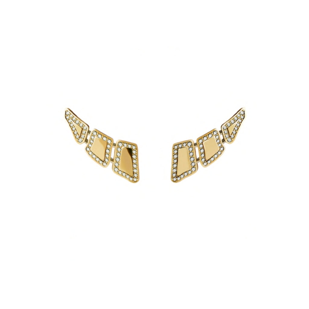 SKIN DIAMOND EARRINGS 3 ELEMENTS YELLOW GOLD | Earring | 18K yellow gold, crocodream, diamonds, earring, skin | ORLOV