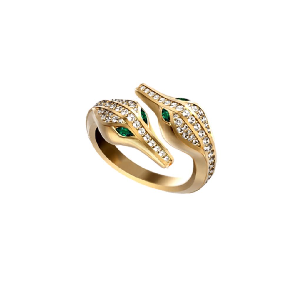 DOUBLE CROCO HEAD FULL DIAMOND SET RING YELLOW GOLD | Ring | 18K yellow gold, croco, crocodream, crocohead, diamonds, head, Ring, signature | ORLOV