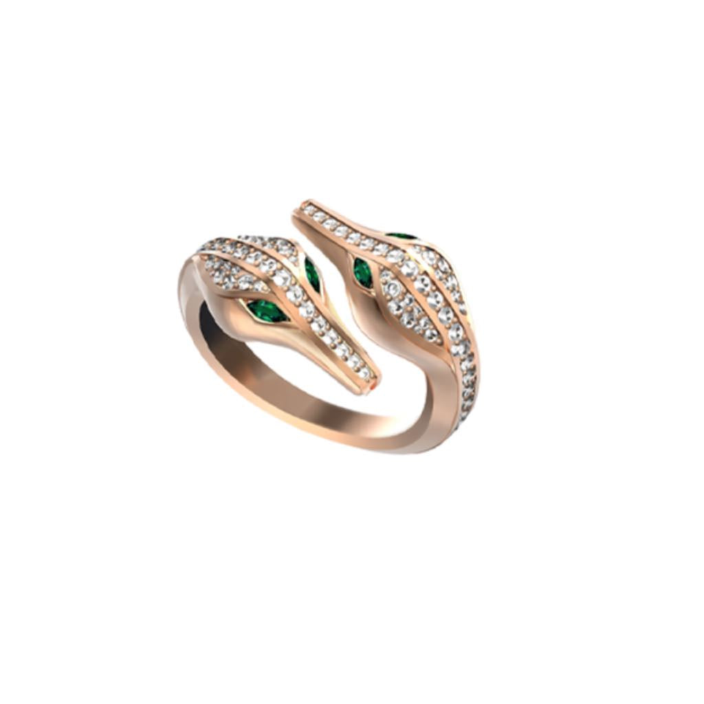 DOUBLE CROCO HEAD FULL DIAMOND SET RING ROSE GOLD | Ring | 18K rose gold, croco, crocodream, crocohead, diamonds, head, meta-size-chart-size-guide-rings, Ring, signature | ORLOV