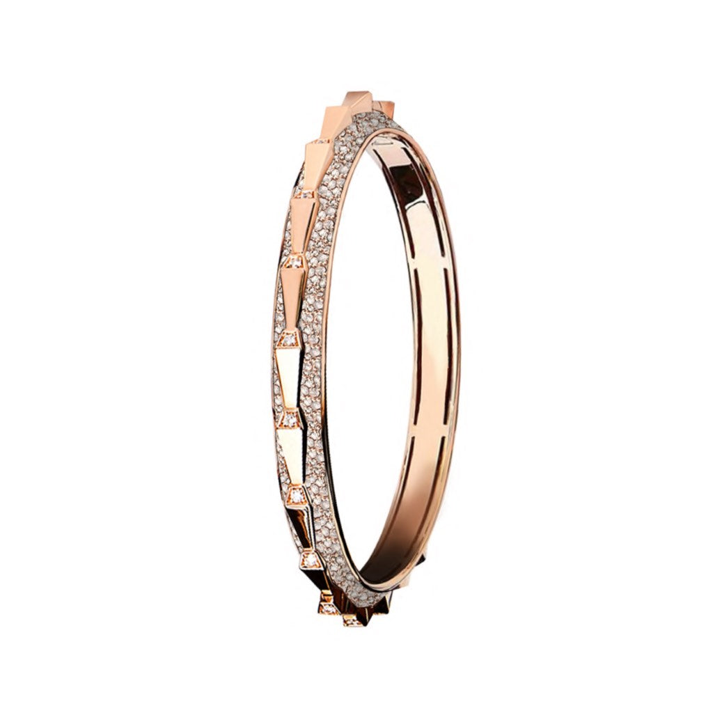 SIGNATURE SPIKE BRACELET FULL DIAMOND SET ROSE GOLD | Bracelet | 18K white gold, bracelet, crocodream, full diamond set, signature, spike | ORLOV