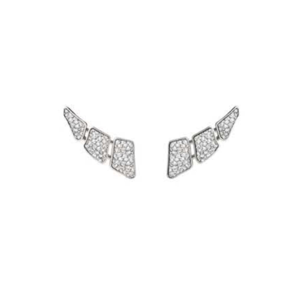 SKIN FULL DIAMOND SET EARRINGS 3 ELEMENTS WHITE GOLD | Earring | 18K white gold, crocodream, diamonds, earring, skin | ORLOV