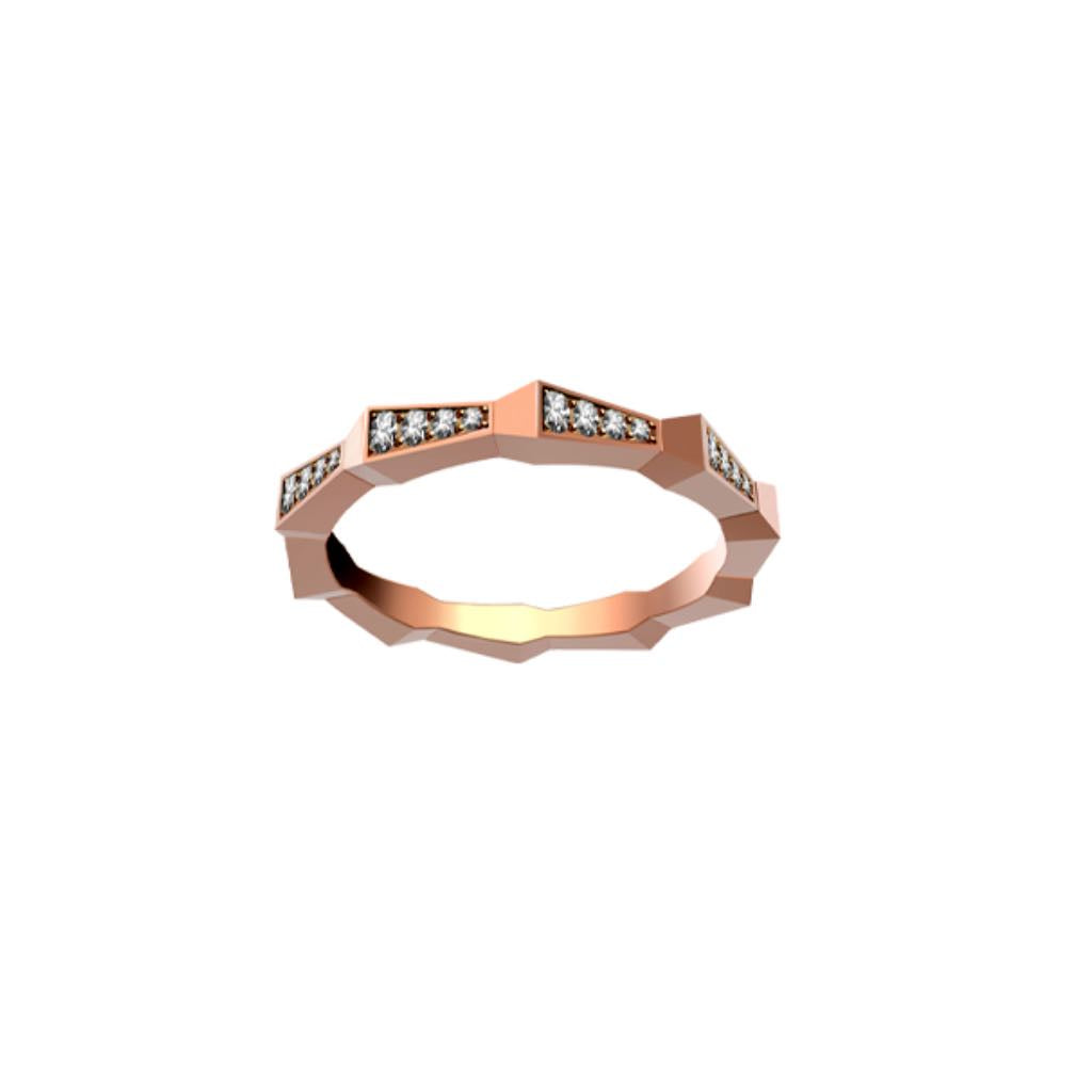 SPIKE 1 ROW FULL DIAMOND SET RING ROSE GOLD | Ring | 18K rose gold, crocodream, diamonds, meta-size-chart-size-guide-rings, ring, spike | ORLOV