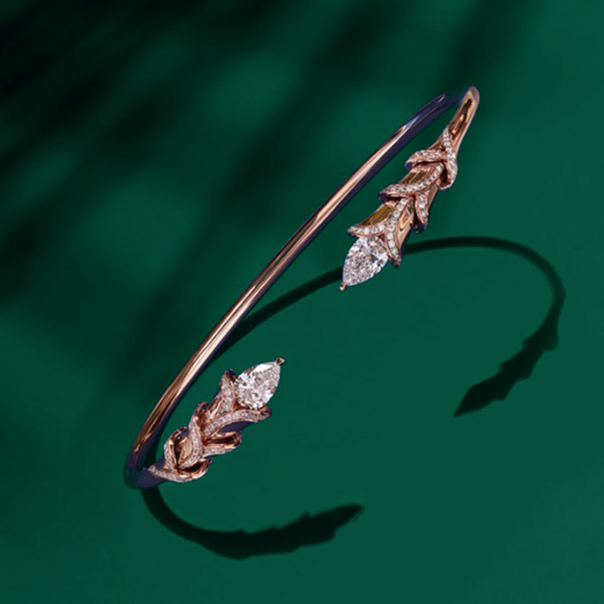 RIVIERA PALM DIAMOND BRACELET ROSE GOLD | Bracelet | 18K rose gold, bracelet, diamonds, light diamond set, palm, Riviera | ORLOV