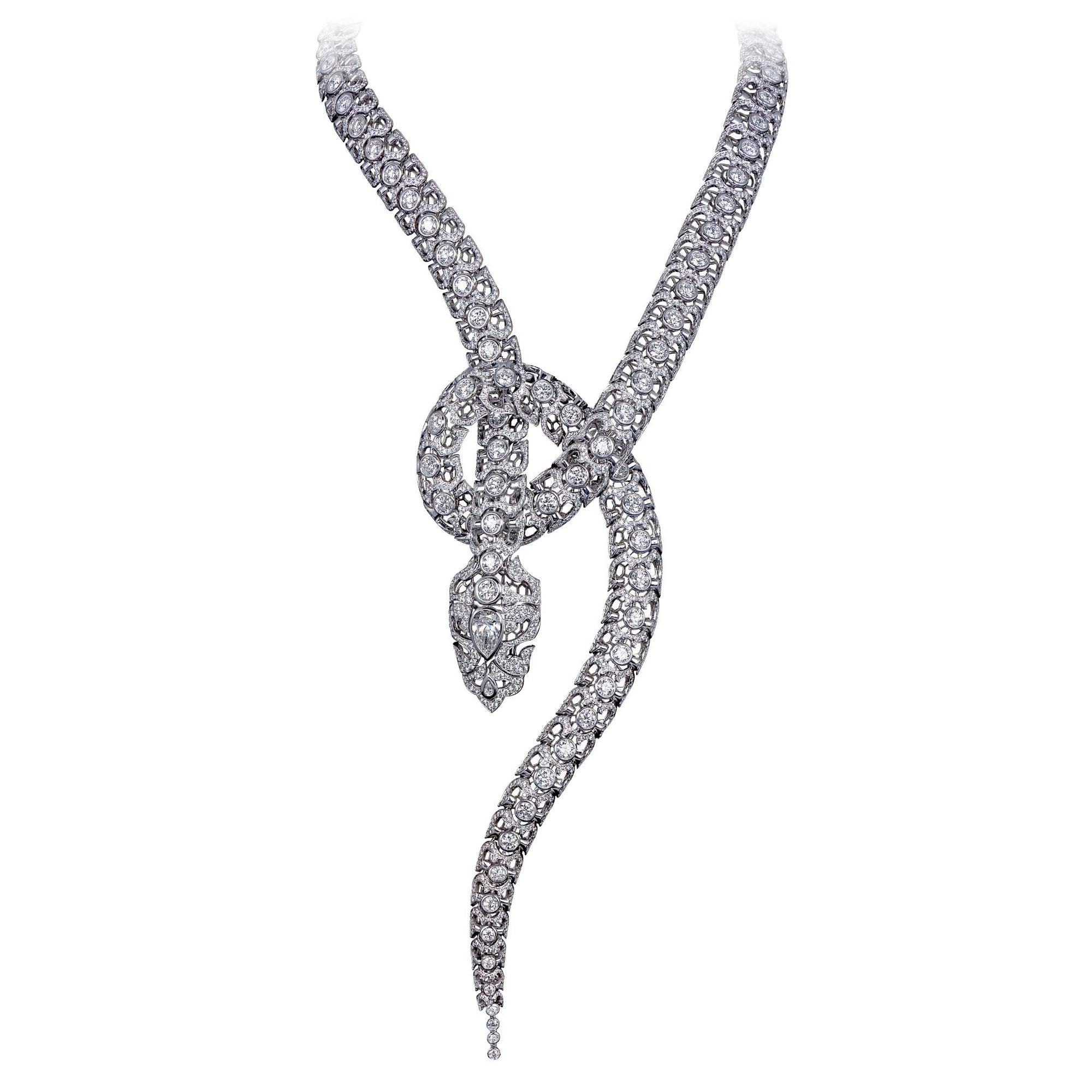 SERPENTES DIAMOND NECKLACE WHITE GOLD | Necklace | 18K white gold, diamonds, Necklace, snake | ORLOV