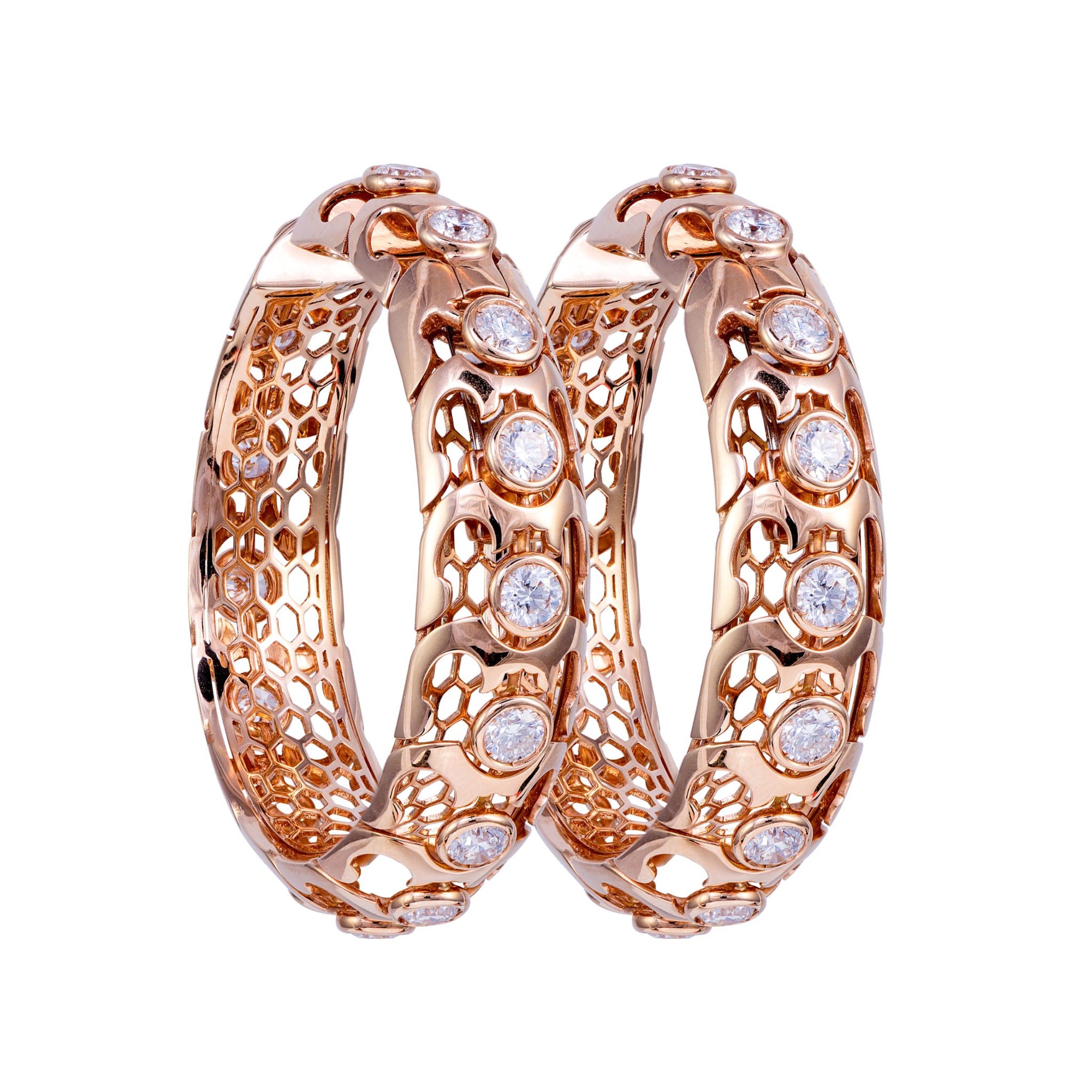 SERPENTES DIAMOND HOOPS ROSE GOLD | Earring | 18K pink gold, diamonds, earring, serpentes | ORLOV