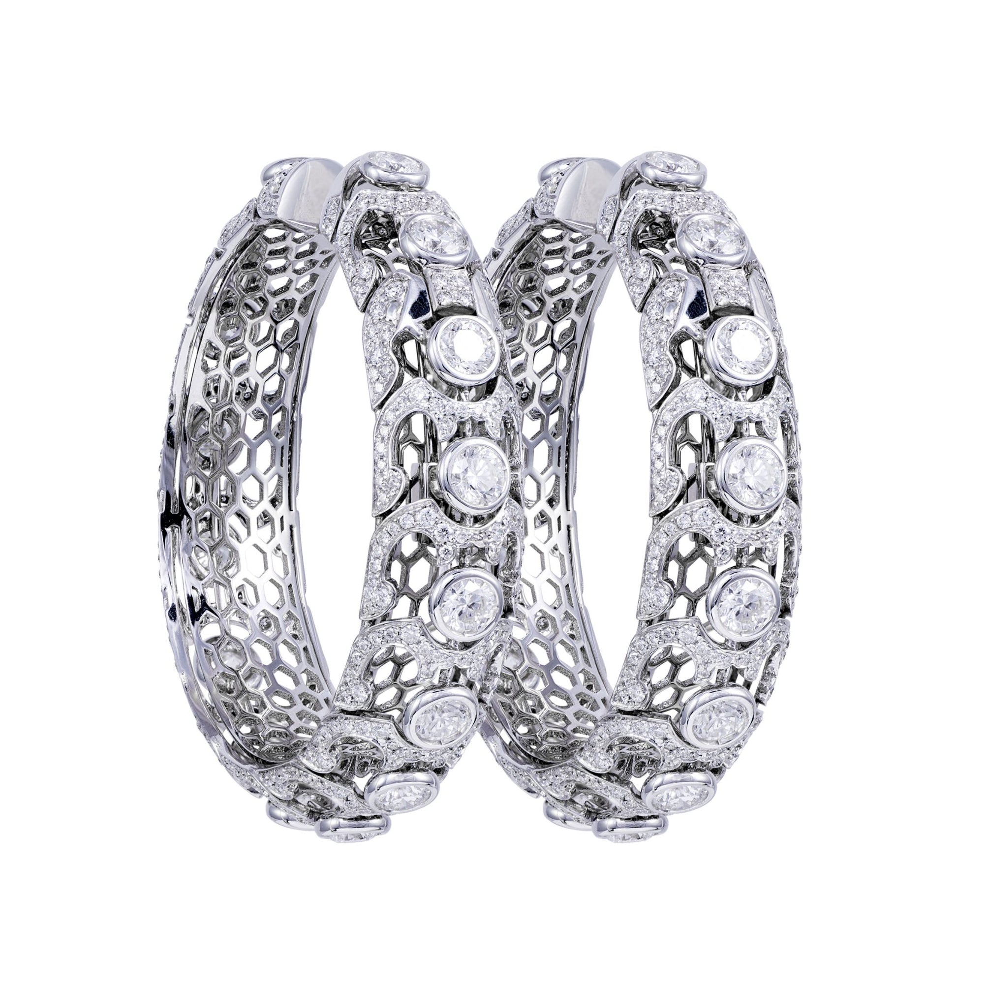 SERPENTES FULL DIAMOND SET HOOPS WHITE GOLD | Earring | 18K white gold, diamonds, earring, hoops, serpentes | ORLOV