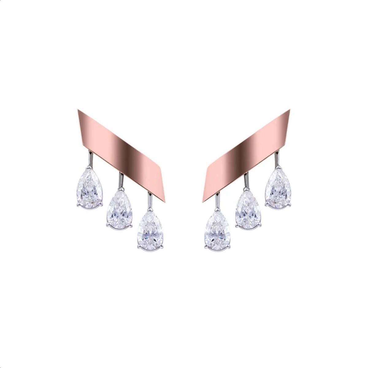 SIMPLICITY DIAMOND EARRINGS ROSE GOLD | Earring | 18K rose gold, diamonds, earring | ORLOV