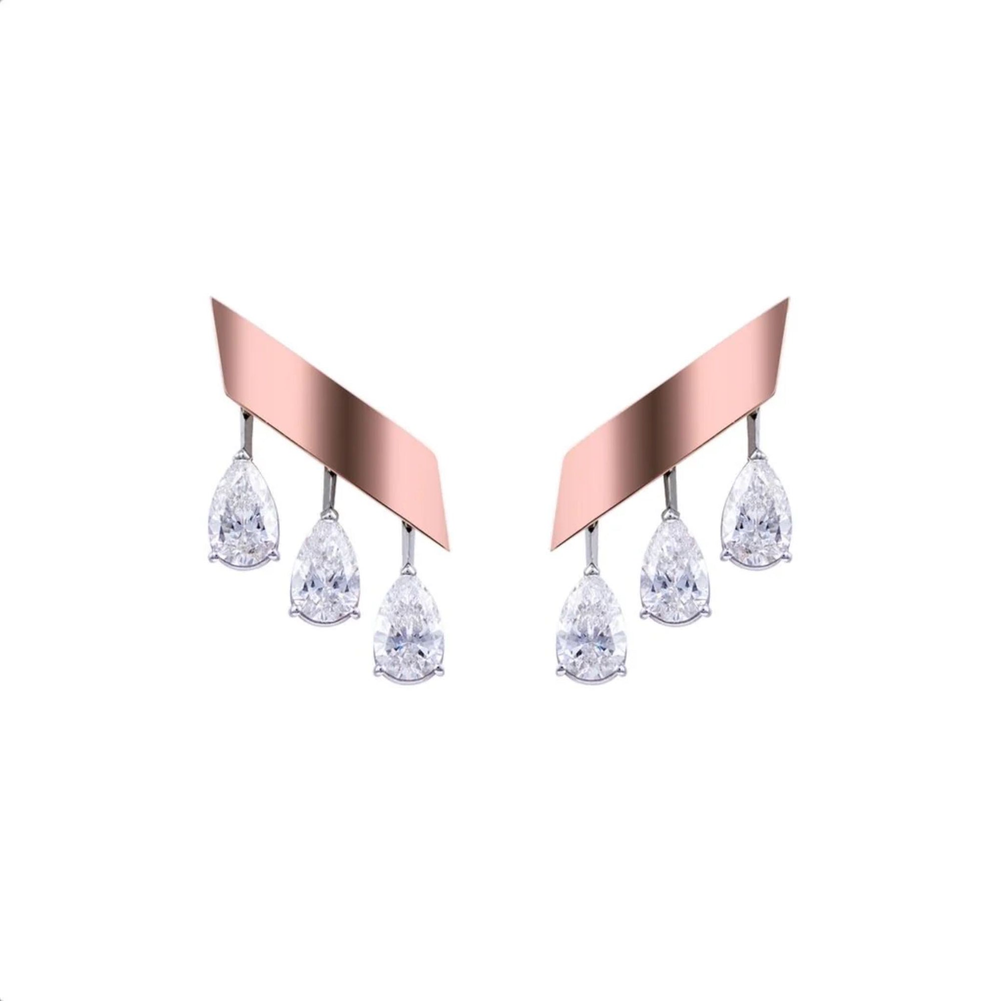 SIMPLICITY DIAMOND EARRINGS ROSE GOLD | Earring | 18K rose gold, diamonds, earring | ORLOV