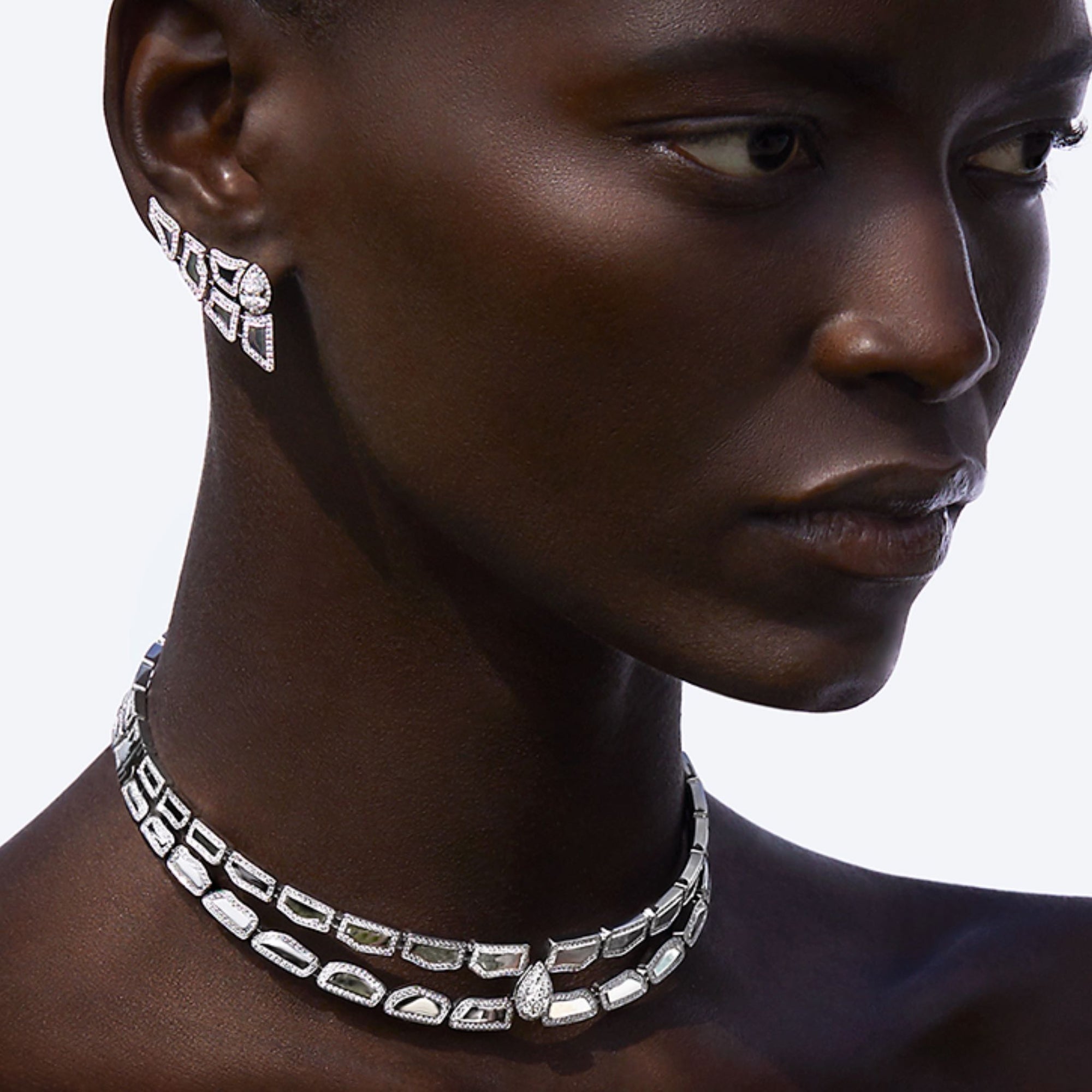 SKIN DIAMOND EARRINGS WHITE GOLD | Earring | 18K white gold, crocodream, diamonds, earring, skin | ORLOV
