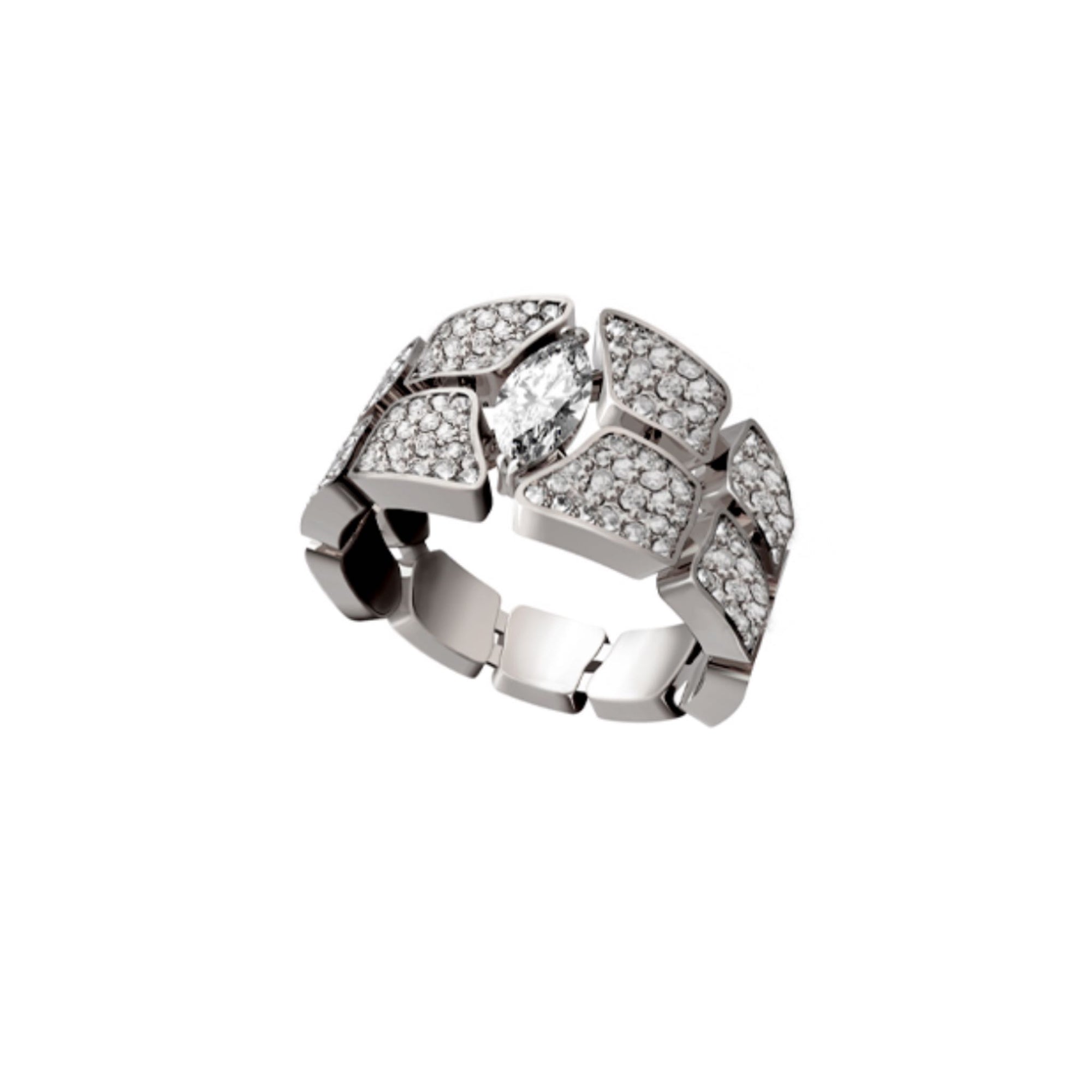 SKIN FULL DIAMOND SET RING WHITE GOLD | Ring | 18K white gold, crocodream, diamonds, full diamond set, fullset, marquise, ring, skin | ORLOV
