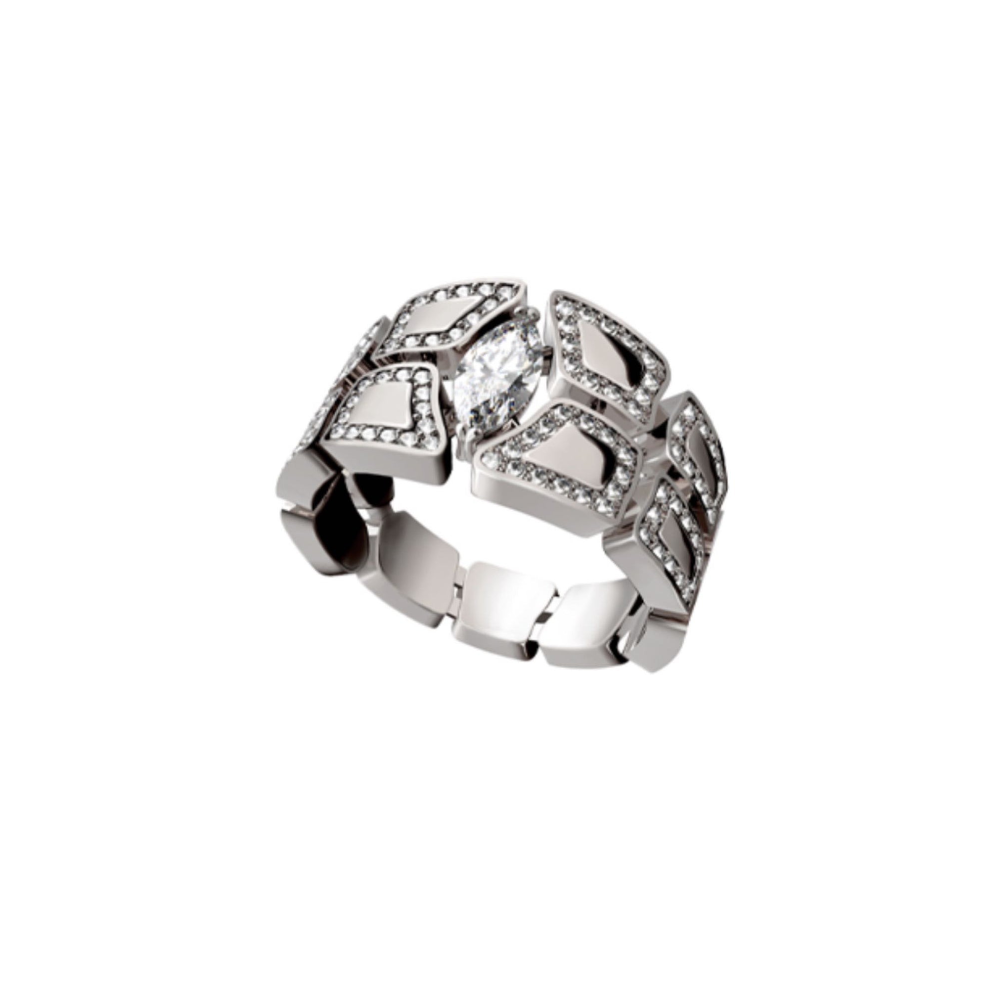 SKIN DIAMOND RING WHITE GOLD | Ring | 18K white gold, crocodream, diamonds, marquise, ring, skin | ORLOV