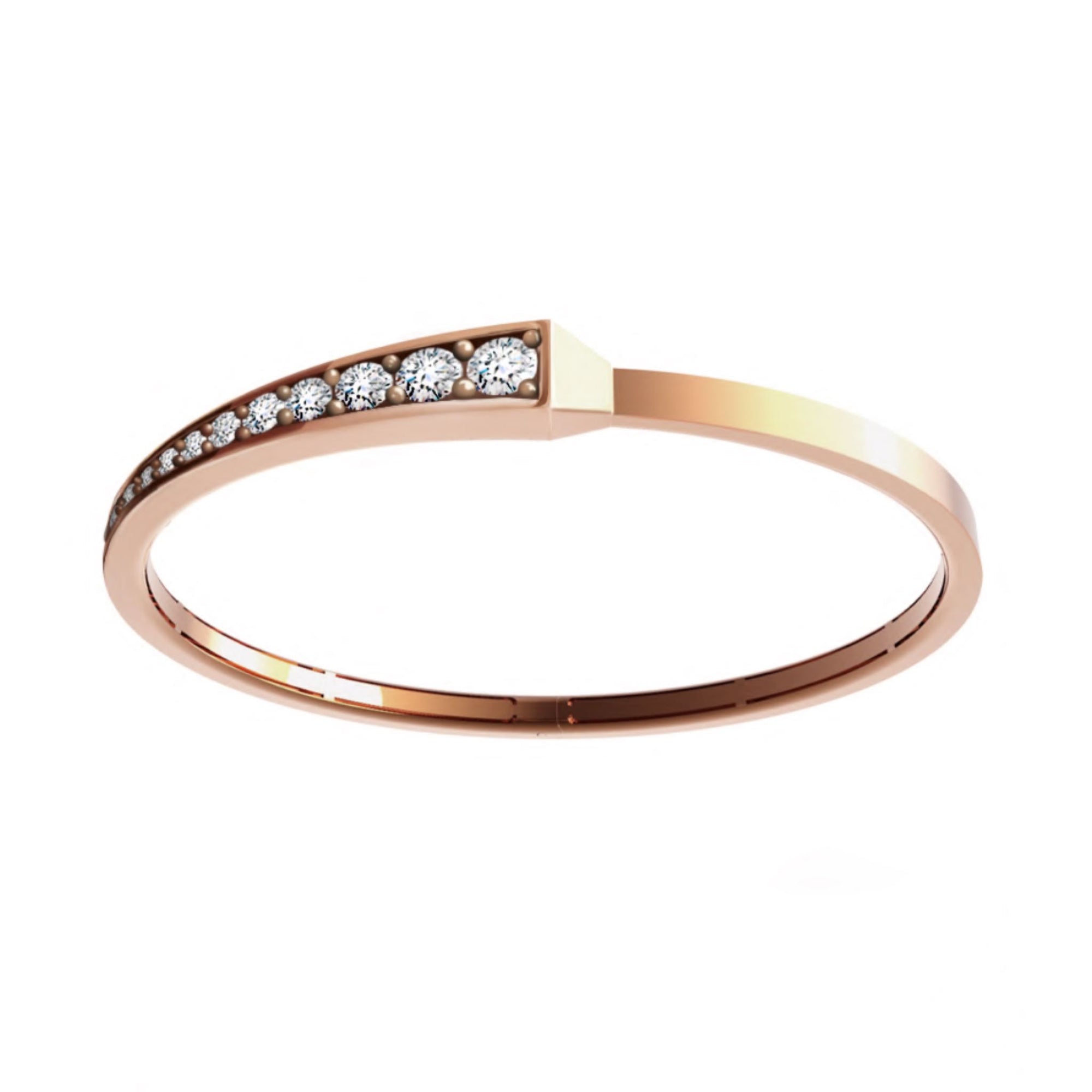 SPIKE ONE HALF DIAMOND SET BRACELET ROSE GOLD | Bracelet | 18K rose gold, bracelet, crocodream, diamonds, one, spike | ORLOV