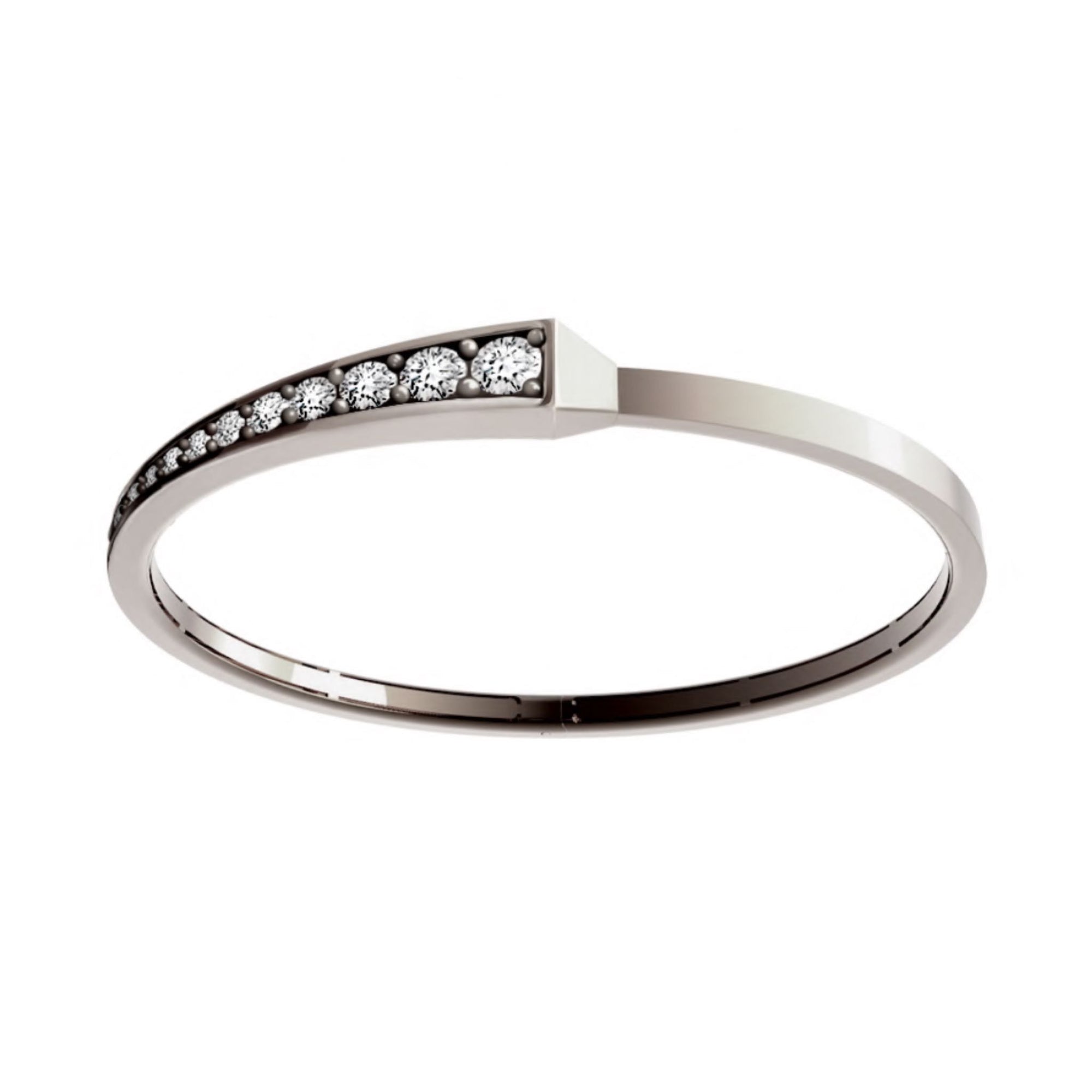 SPIKE ONE HALF DIAMOND SET BRACELET WHITE GOLD | Bracelet | 18K white gold, bracelet, crocodream, diamonds, one, spike | ORLOV