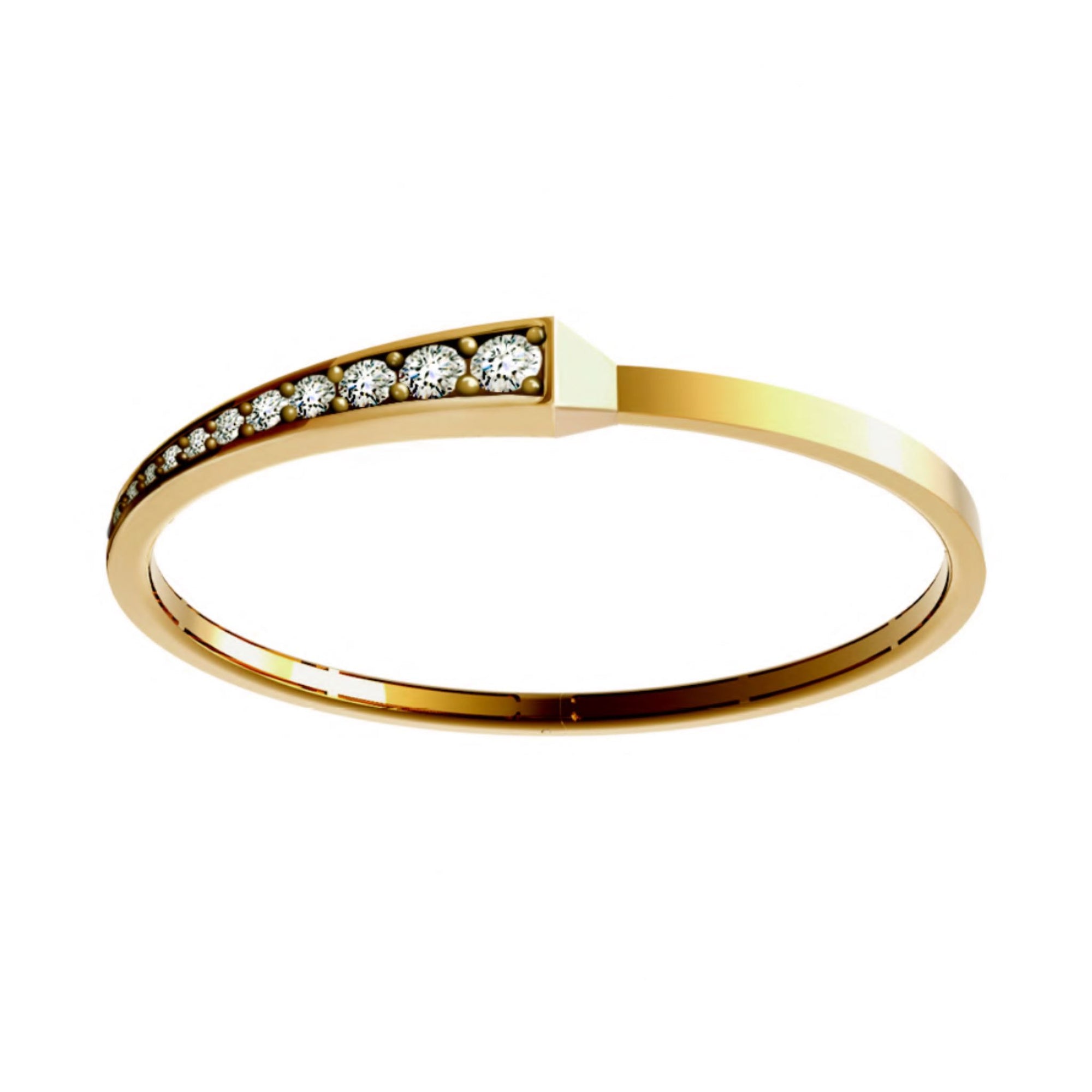 SPIKE ONE HALF DIAMOND SET BRACELET YELLOW GOLD | Bracelet | 18K yellow gold, bracelet, crocodream, diamonds, one, spike | ORLOV