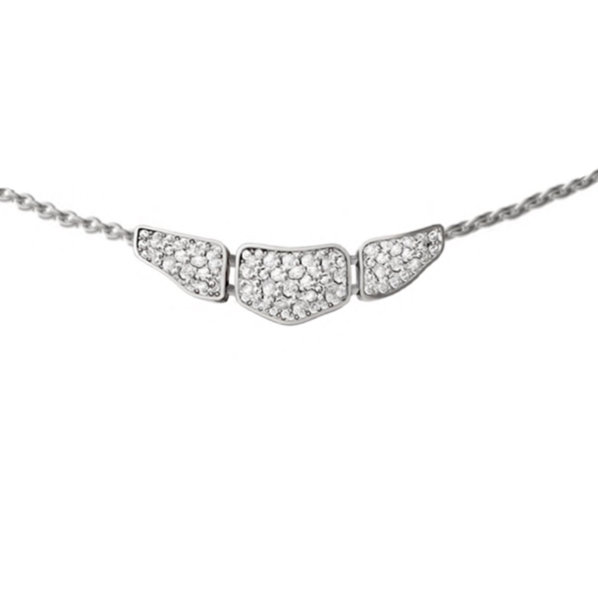 SKIN FULL DIAMOND SET PENDANT 3 ELEMENTS WHITE GOLD | Necklace | 18K white gold, crocodream, diamonds, Necklace, pendant, skin | ORLOV