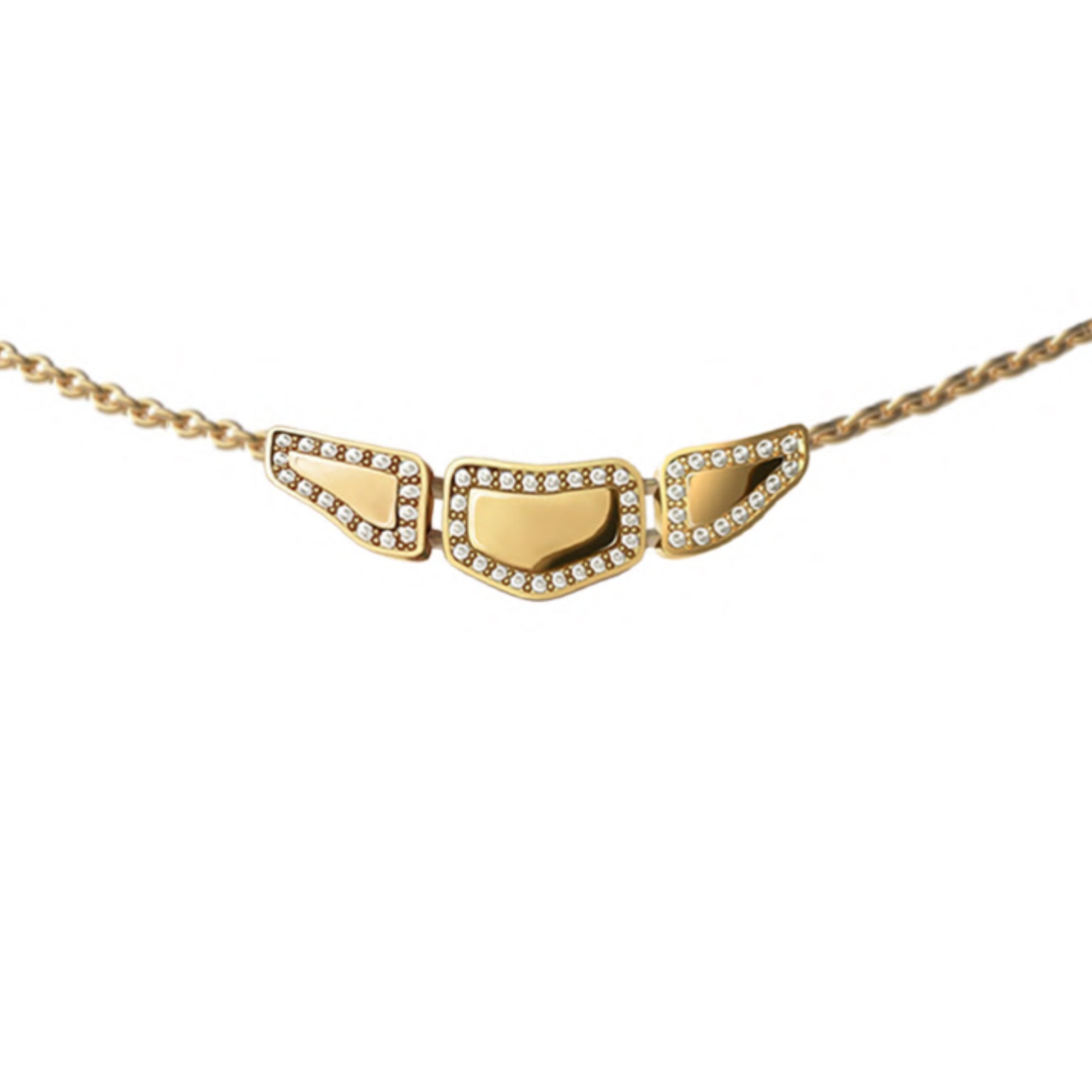 SKIN DIAMOND PENDANT 3 ELEMENTS YELLOW GOLD | Necklace | 18K yellow gold, crocodream, diamonds, Necklace, pendant, skin | ORLOV