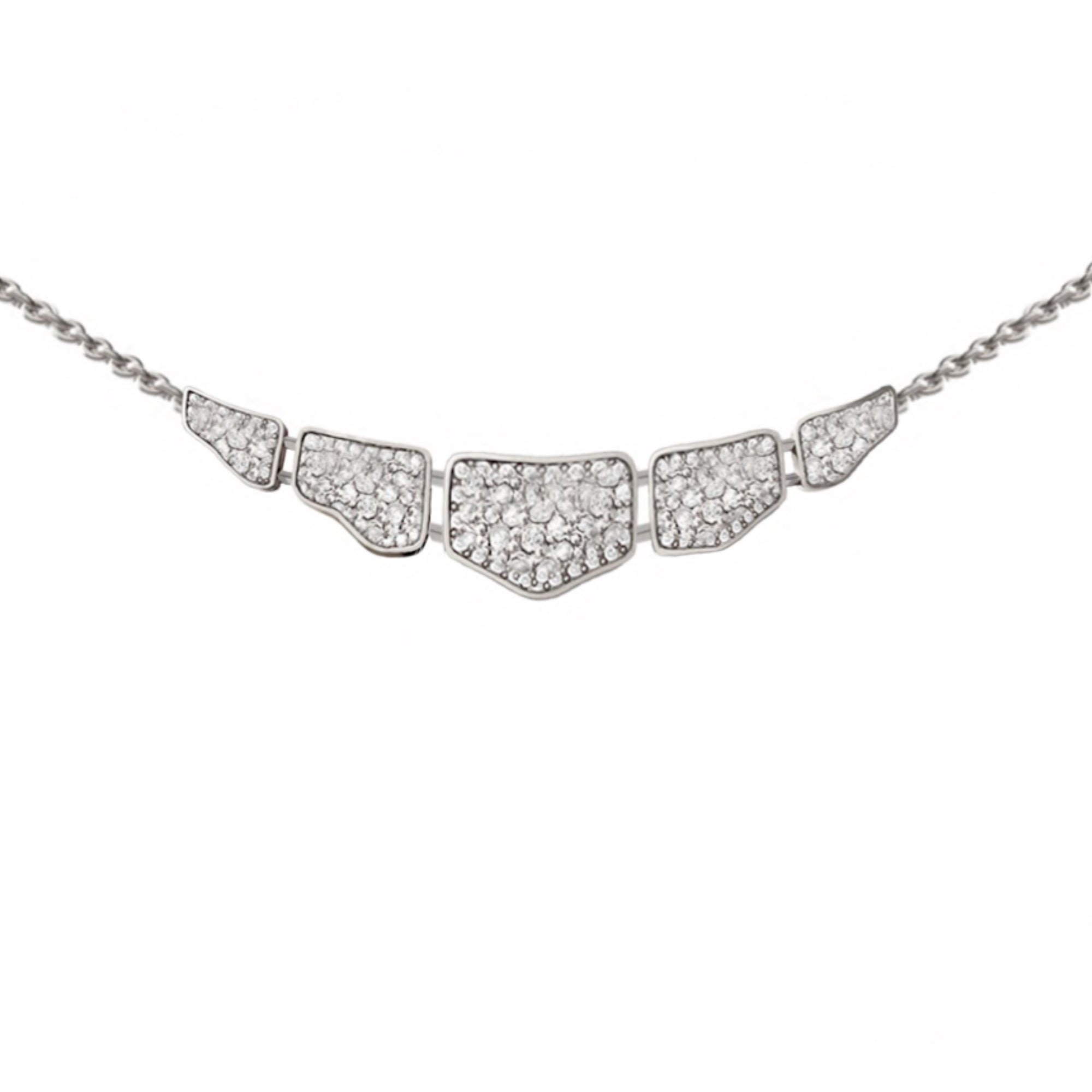 SKIN FULL DIAMOND SET PENDANT 5 ELEMENTS WHITE GOLD | Necklace | 18K white gold, crocodream, diamonds, Necklace, pendant, skin | ORLOV