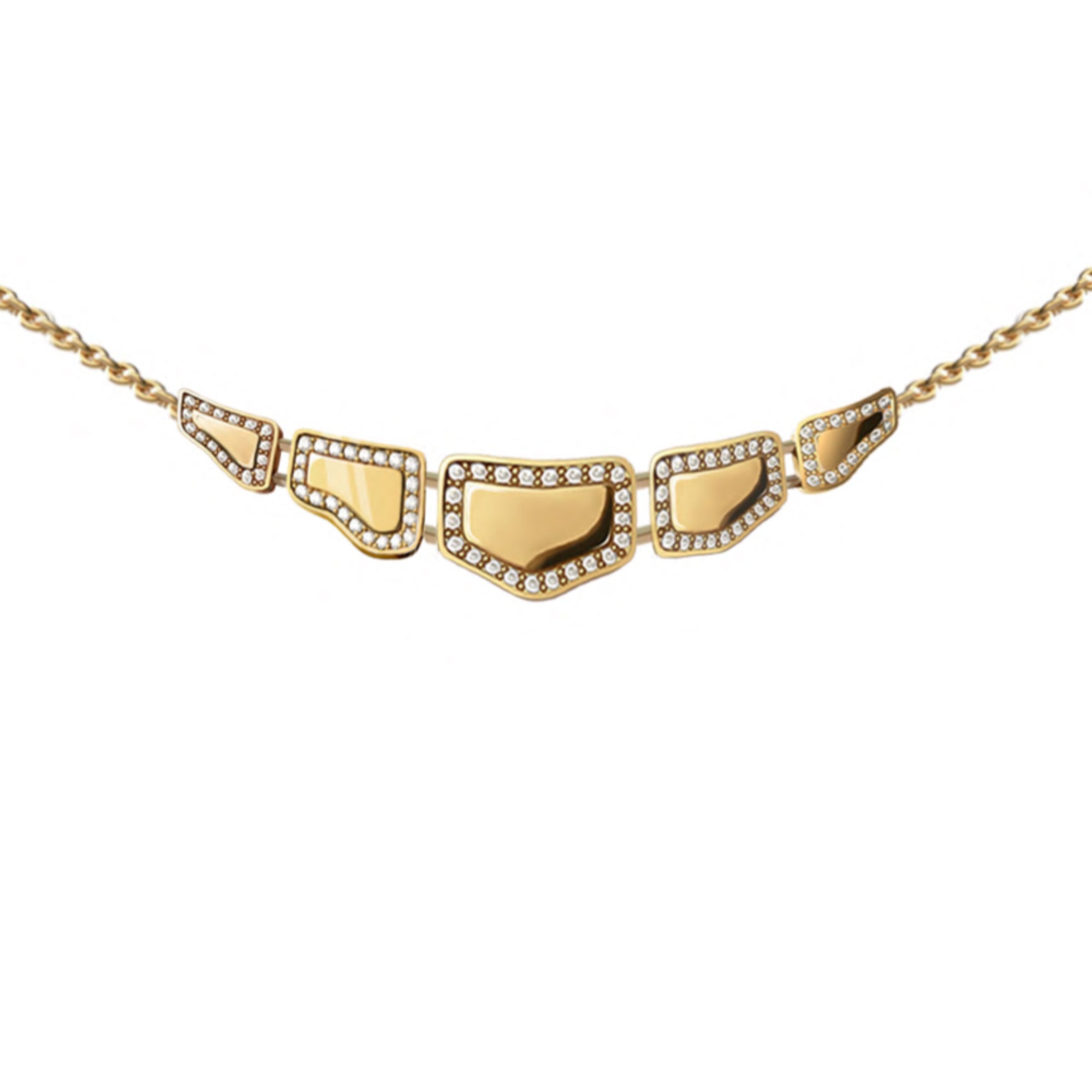SKIN DIAMOND PENDANT 5 ELEMENTS YELLOW GOLD | Necklace | 18K yellow gold, crocodream, diamonds, Necklace, pendant, skin | ORLOV