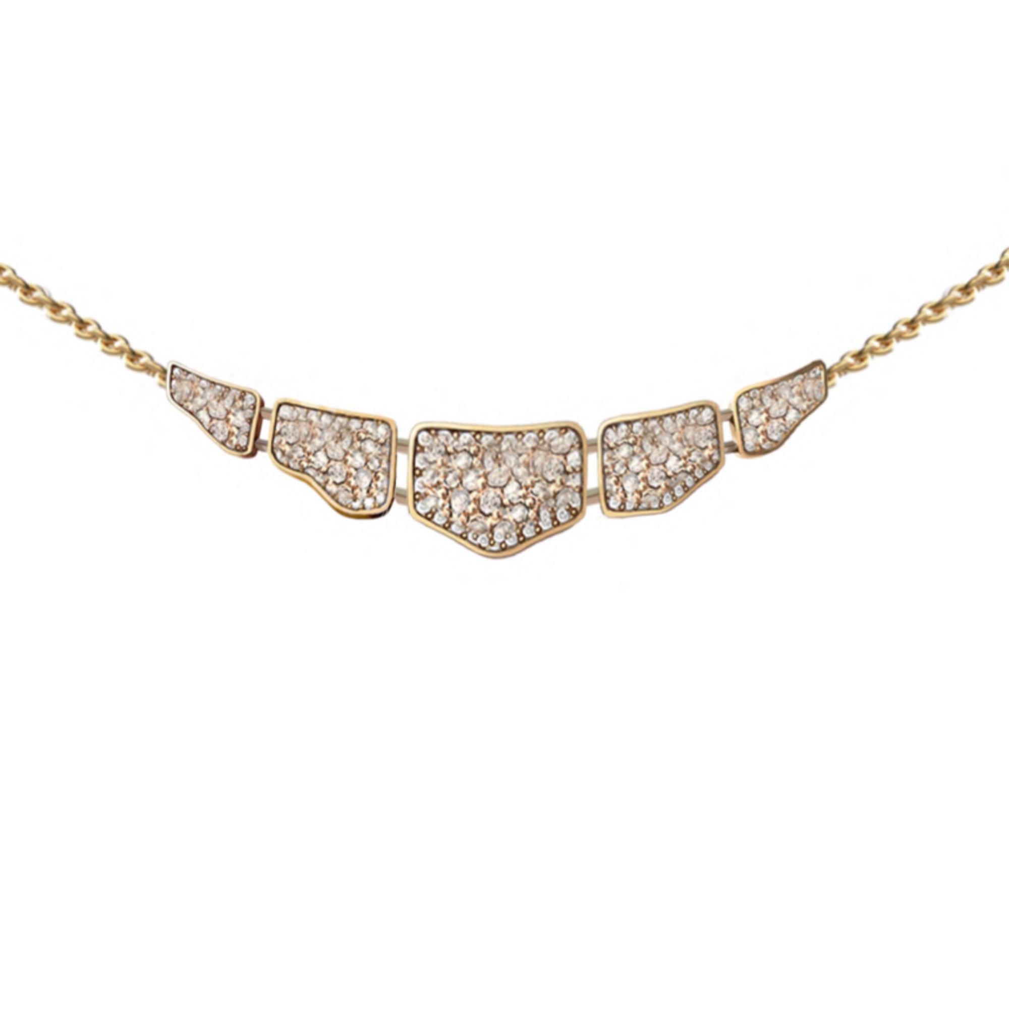 SKIN FULL DIAMOND SET PENDANT 5 ELEMENTS YELLOW GOLD | Necklace | 18K yellow gold, crocodream, diamonds, Necklace, pendant, skin | ORLOV