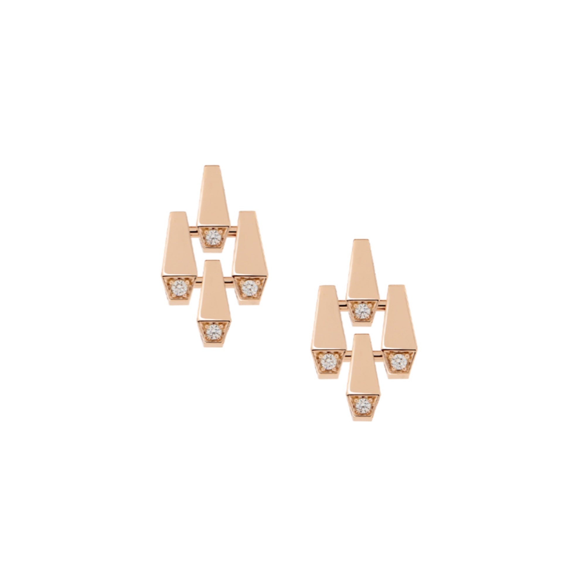 SPIKE DIAMOND EARRINGS SHORT ROSE GOLD | Earring | 18K rose gold, 3row, crocodream, diamonds, earring, spike | ORLOV