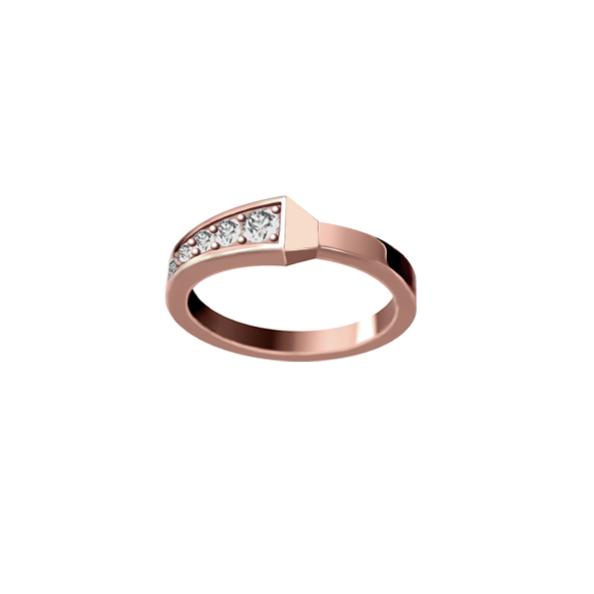 SPIKE ONE HALF DIAMOND SET RING ROSE GOLD | Ring | 18K rose gold, crocodream, diamonds, meta-size-chart-size-guide-rings, one, ring, spike | ORLOV