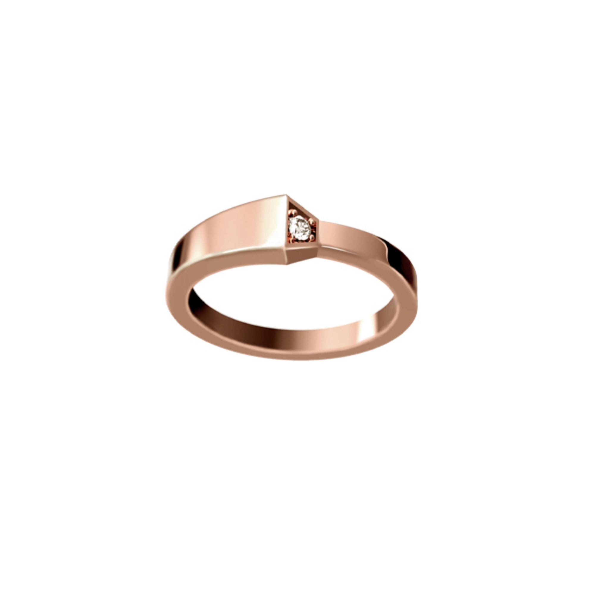 SPIKE ONE DIAMOND RING ROSE GOLD | Ring | 18K rose gold, crocodream, diamonds, meta-size-chart-size-guide-rings, one, ring, spike | ORLOV