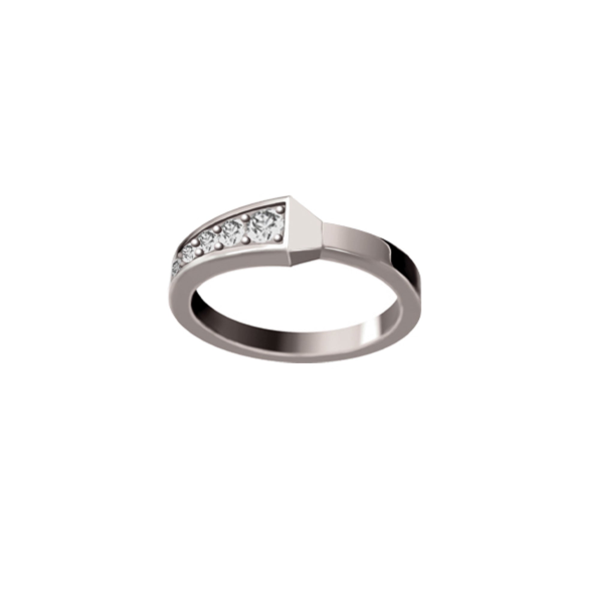SPIKE ONE HALF DIAMOND SET RING WHITE GOLD | Ring | 18K white gold, crocodream, diamonds, meta-size-chart-size-guide-rings, one, ring, spike | ORLOV