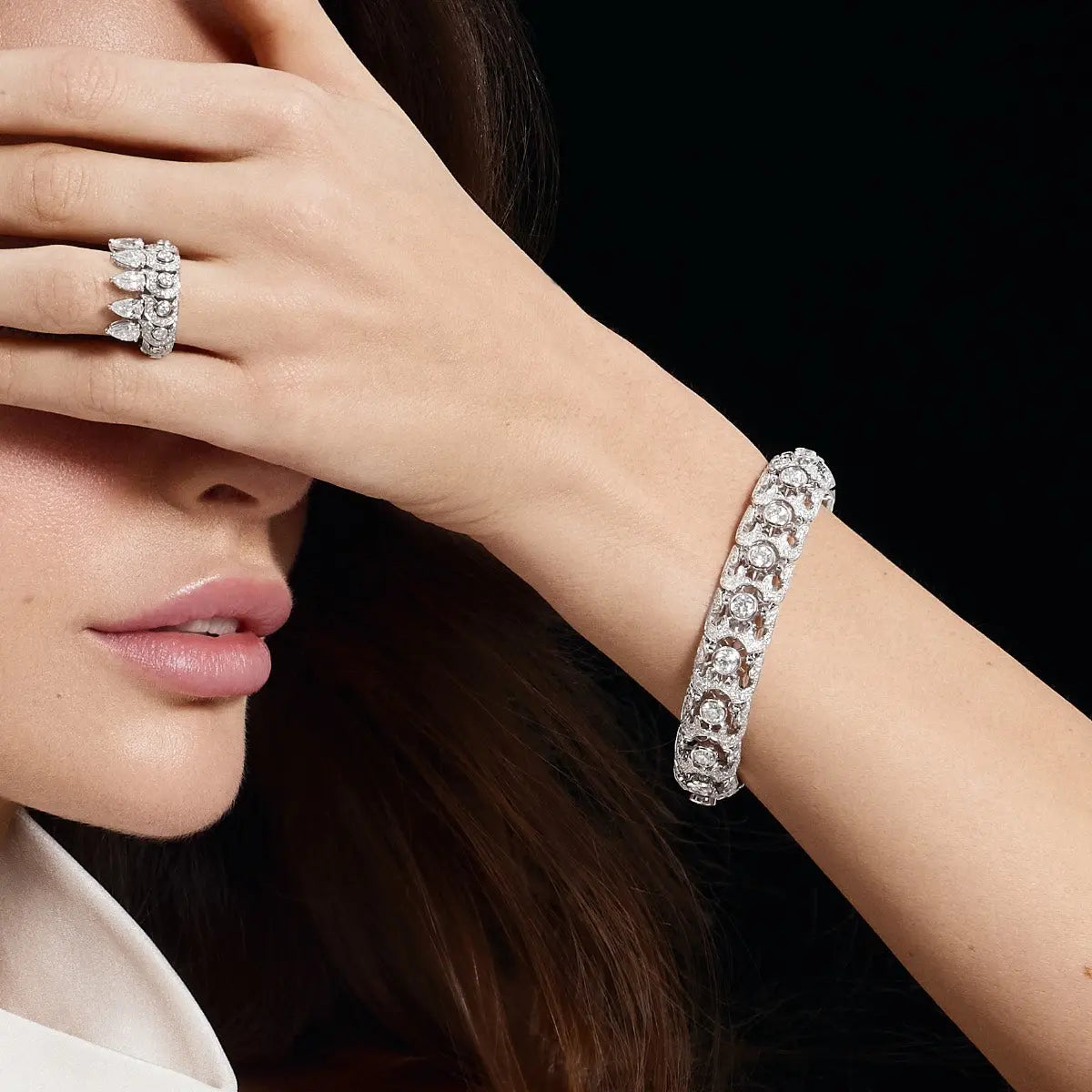 OPHIDIA FULL PAVE DIAMOND BRACELET, WHITE GOLD ORLOV