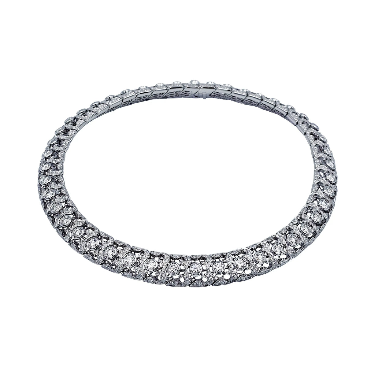 OPHIDIA FULL PAVE DIAMOND CHOKER, WHITE GOLD ORLOV