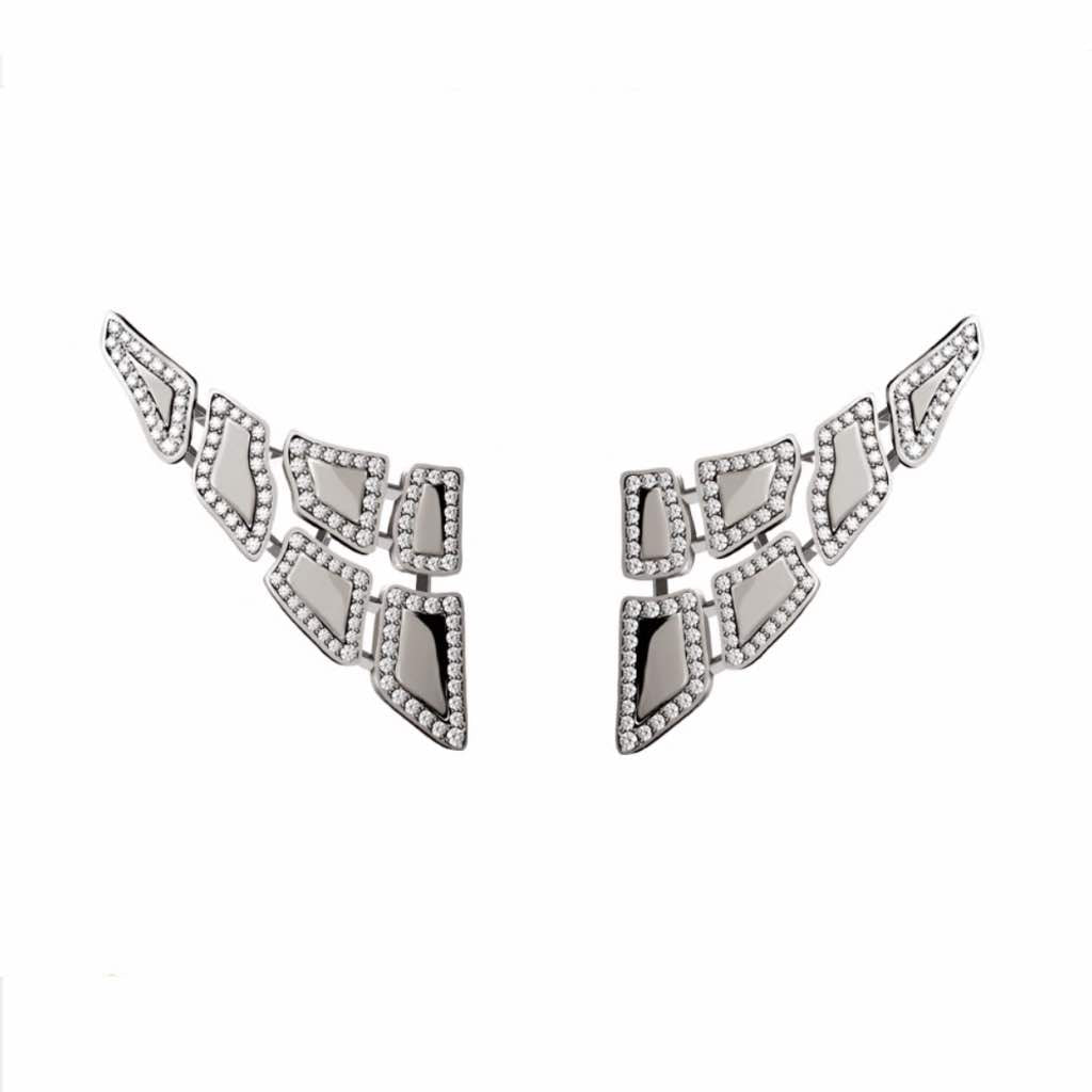 CROCO DREAM SKIN Diamond Earrings 6 Skin Elements White Gold