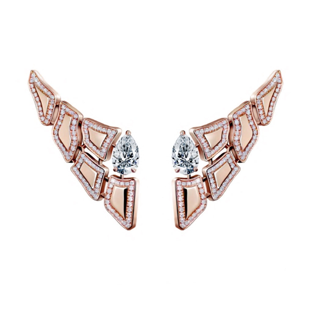 CROCO DREAM SKIN Diamond Earrings in Rose Gold