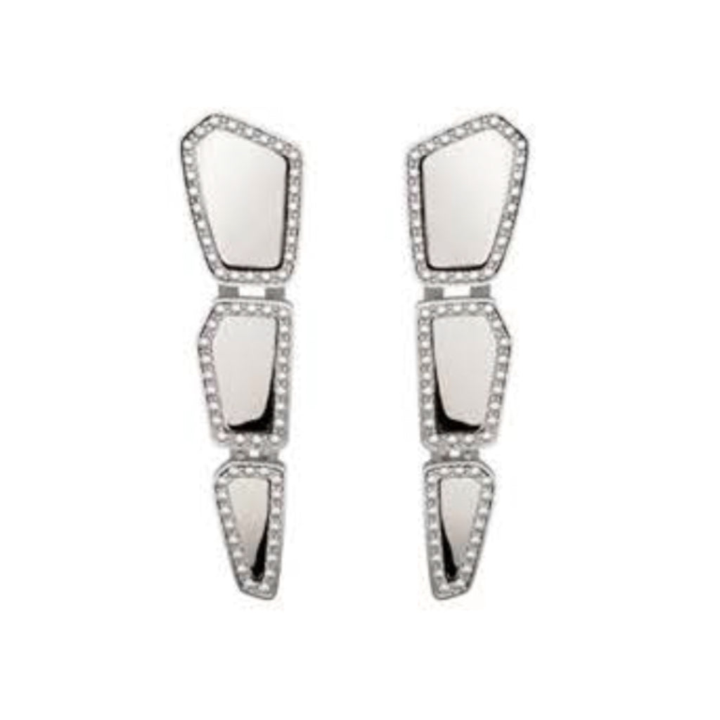 CROCO DREAM SKIN Diamond Earrings 3 Skin Elements VERTI White Gold