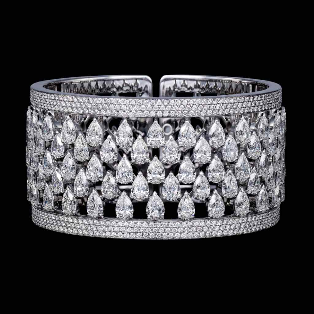 ORLOV SIMPLICITY DIAMOND BRACELET CUFF SET IN 18K WHITE GOLD