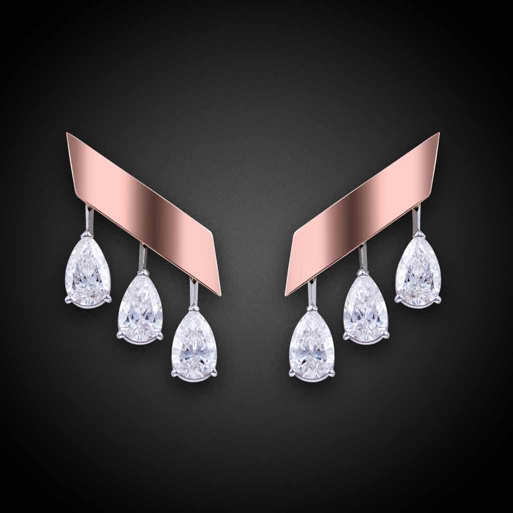 ORLOV SIMPLICITY DIAMOND EARRINGS SET IN 18K ROSE GOLD
