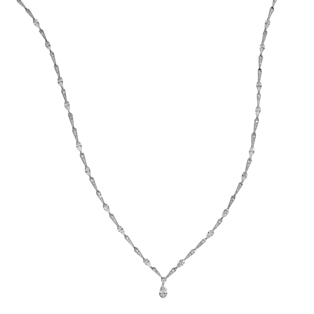 SPIKE FULL SET DIAMOND CHAIN WHITE GOLD