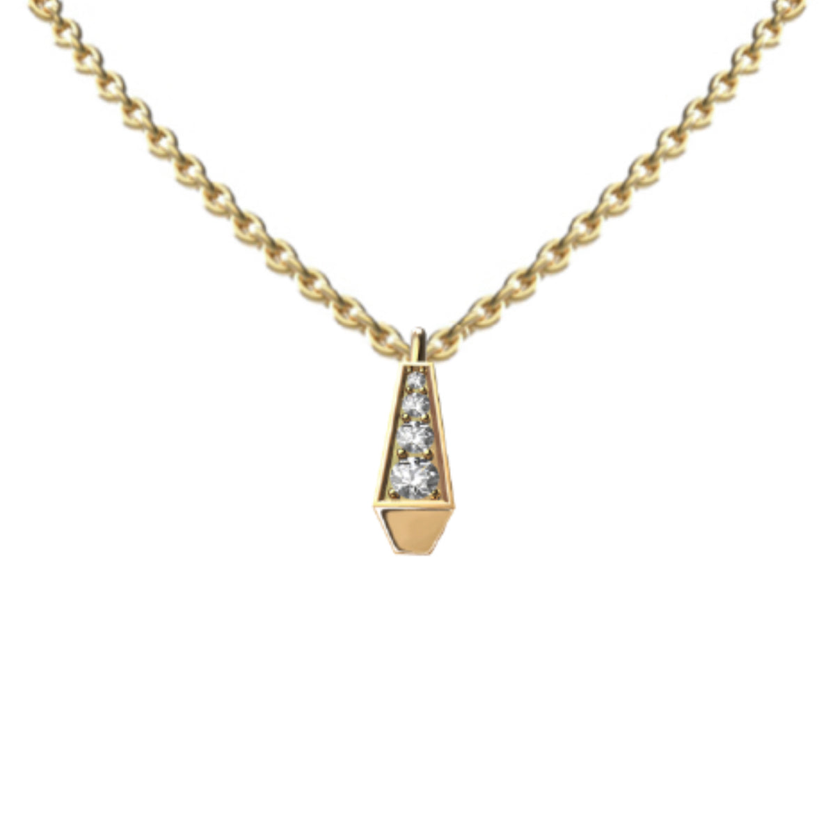 SPIKE FULL DIAMOND SET PENDANT YELLOW GOLD | Pendant | 18K yellow gold, crocodream, diamonds, Necklace, pendant, spike | ORLOV
