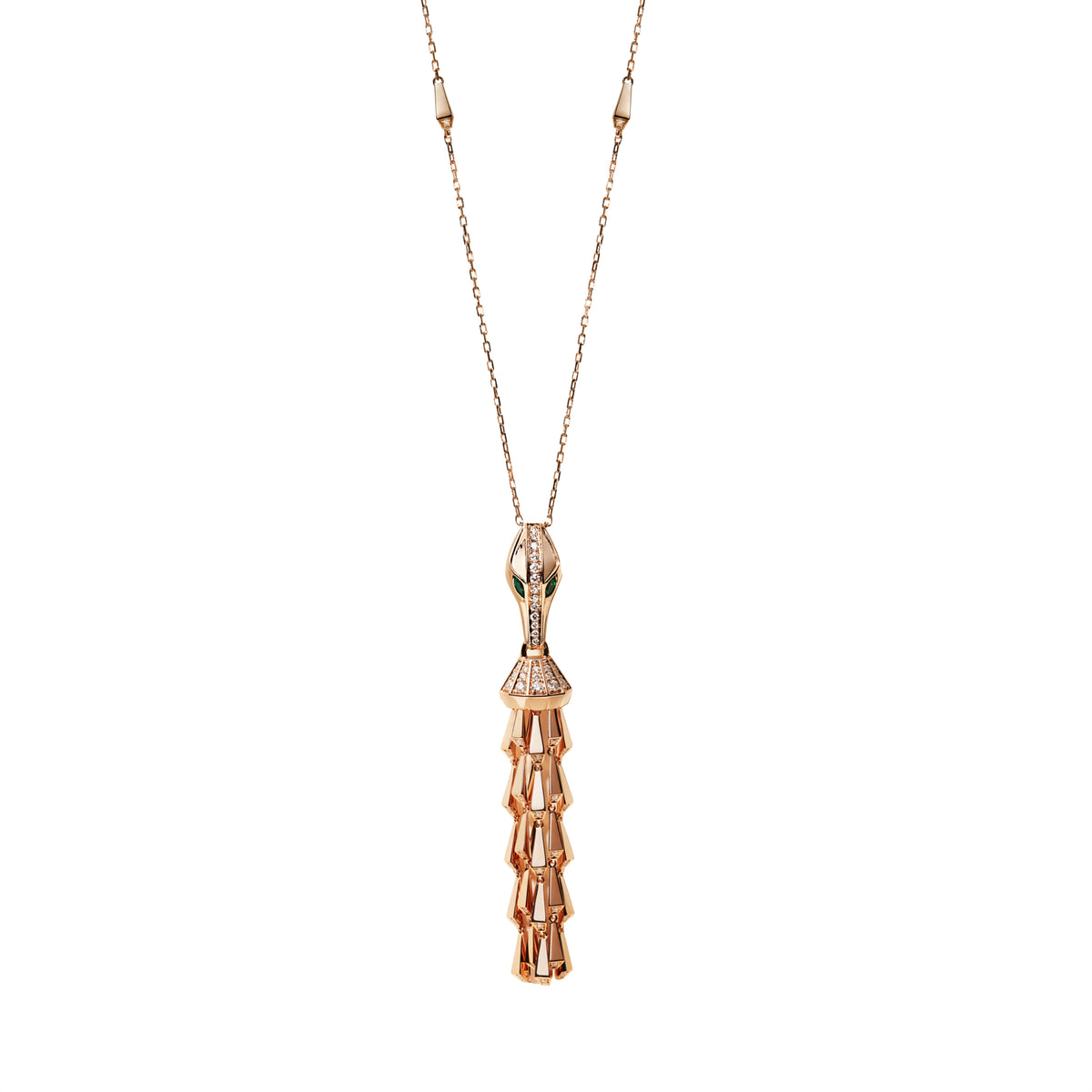 SPIKE DIAMOND TASSEL PENDANT ROSE GOLD