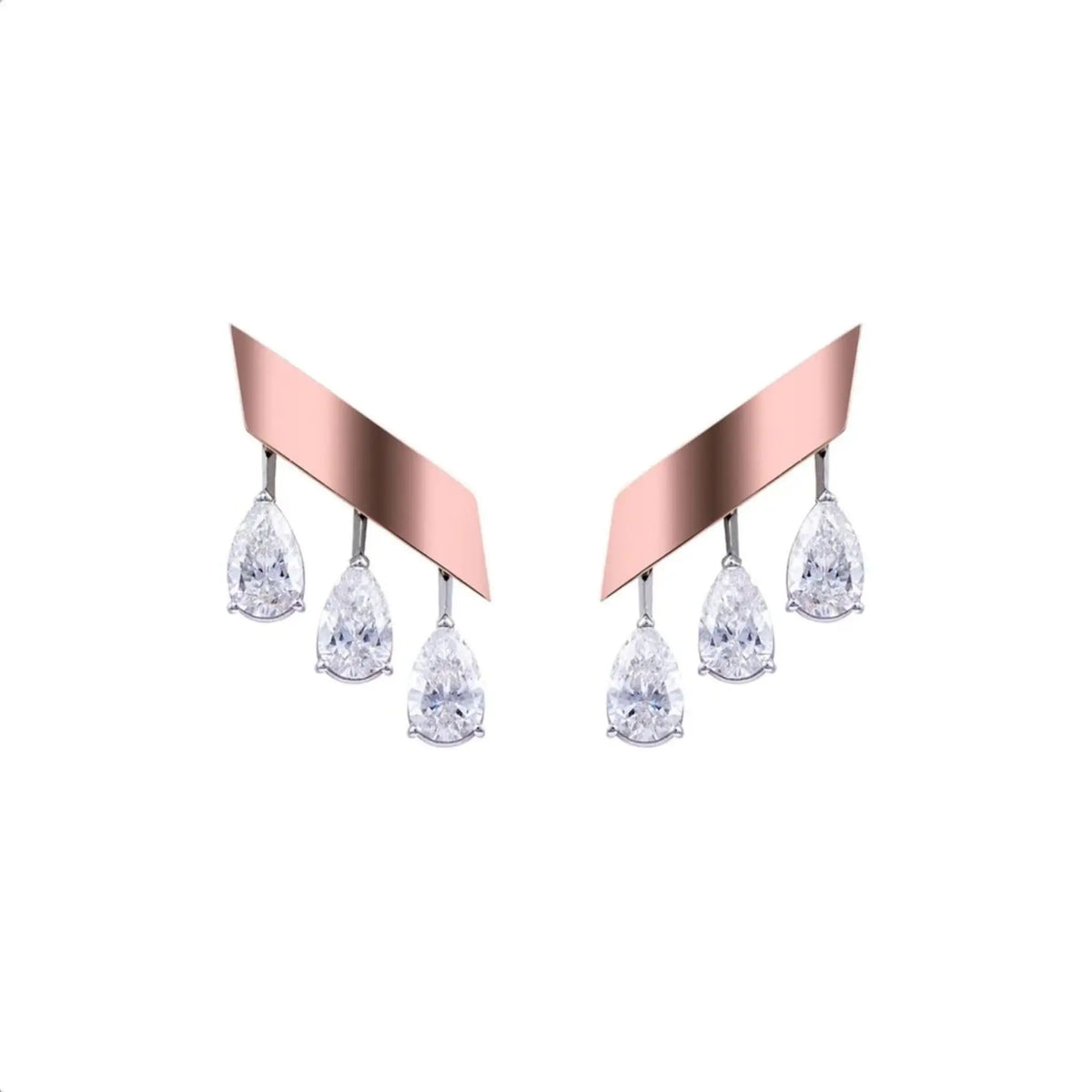 SIMPLICITY DIAMOND EARRINGS ROSE GOLD | Earring | 18K rose gold, diamonds, earring | ORLOV