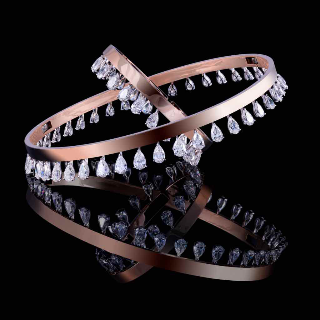 ORLOV SIMPLICITY DIAMOND CHOKER AND BRACELET SET IN 18K ROSE GOLD