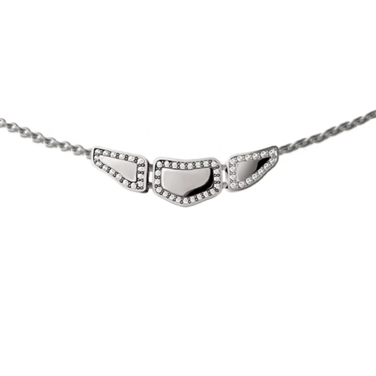 SKIN DIAMOND PENDANT 3 ELEMENTS WHITE GOLD | Necklace | 18K white gold, crocodream, diamonds, Necklace, pendant, skin | ORLOV