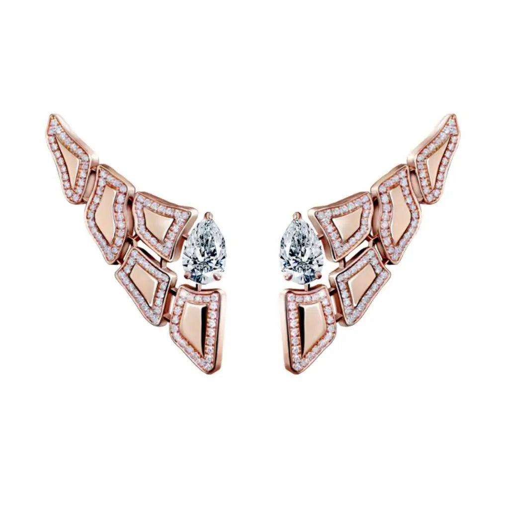 SKIN DIAMOND EARRINGS ROSE GOLD | Earring | 18K rose gold, crocodream, diamonds, earring, skin | ORLOV