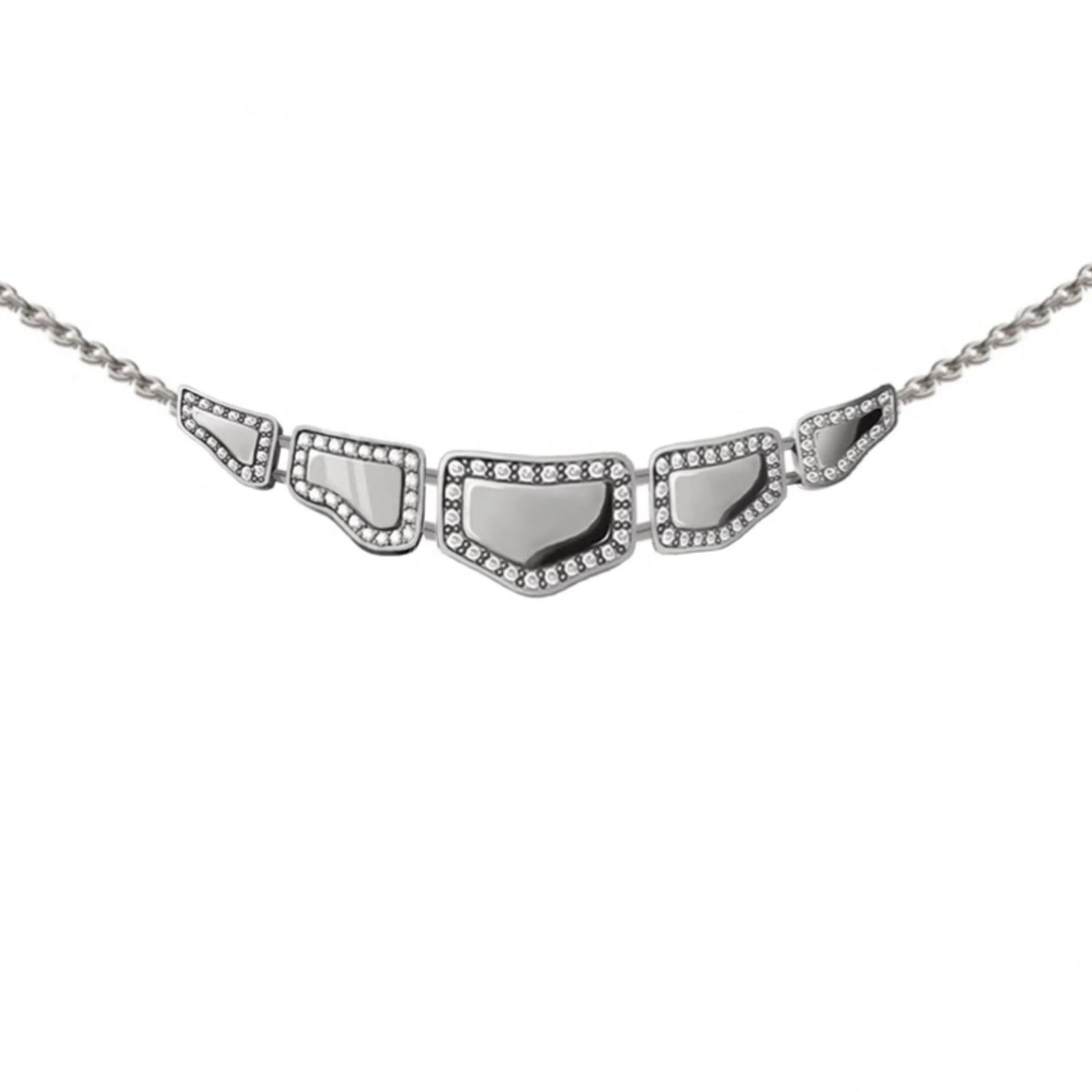 SKIN DIAMOND PENDANT 5 ELEMENTS WHITE GOLD | Necklace | 18K white gold, crocodream, diamonds, Necklace, pendant, skin | ORLOV