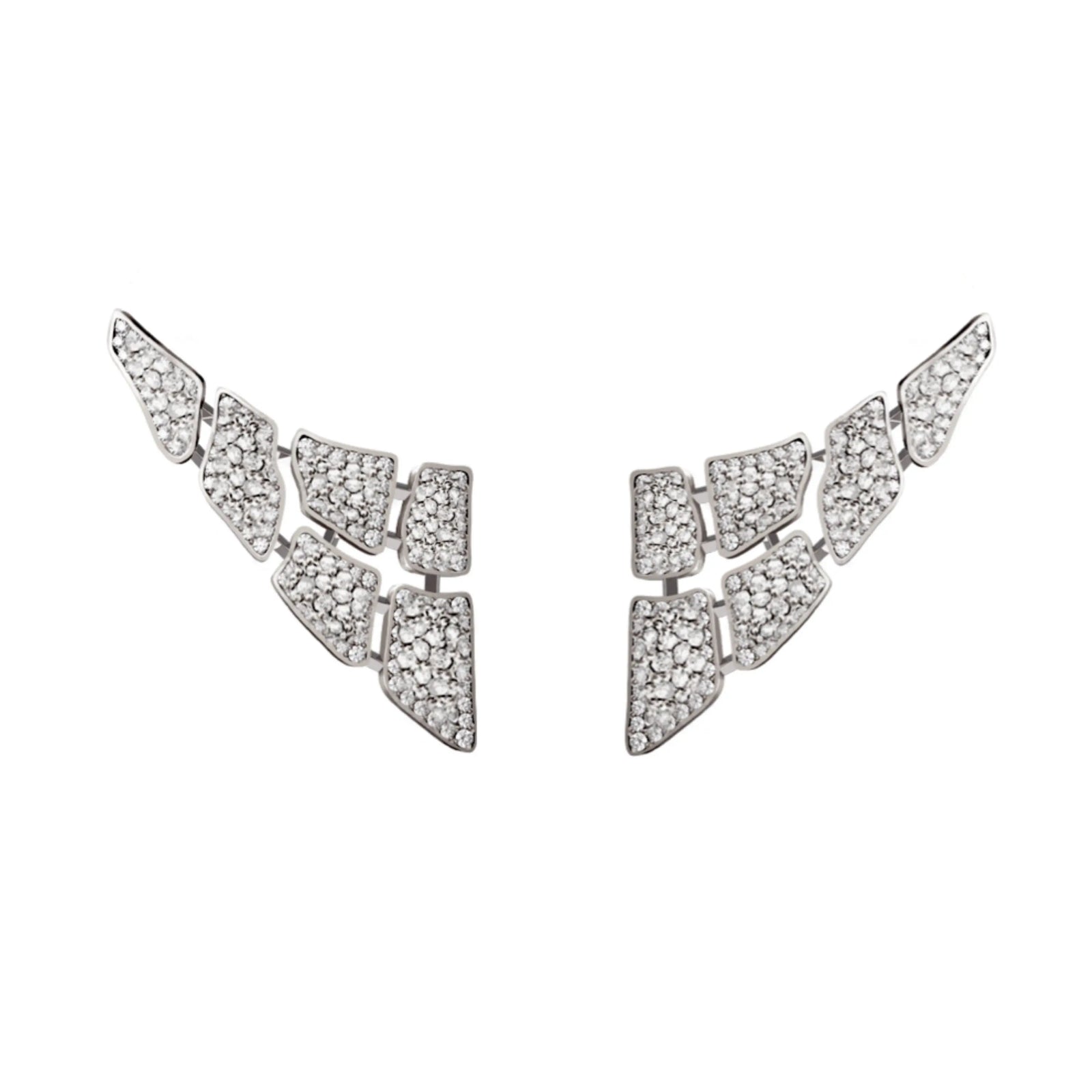 SKIN FULL DIAMOND SET EARRINGS 6 ELEMENTS WHITE GOLD | Earring | 18K white gold, crocodream, diamonds, earring, full diamond set, fullset, skin | ORLOV