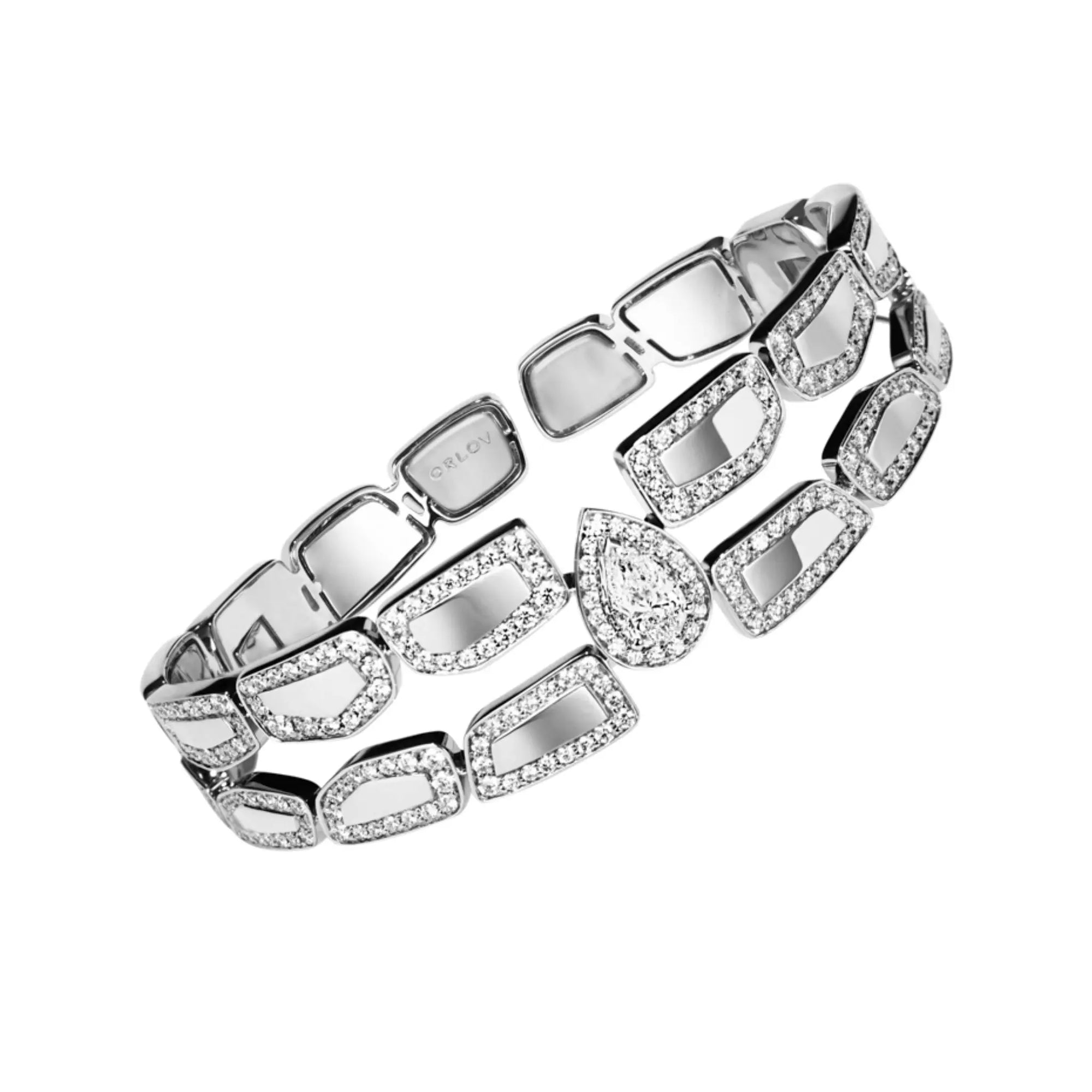 SKIN DOUBLE ROW DIAMOND BRACELET, WHITE GOLD ORLOV