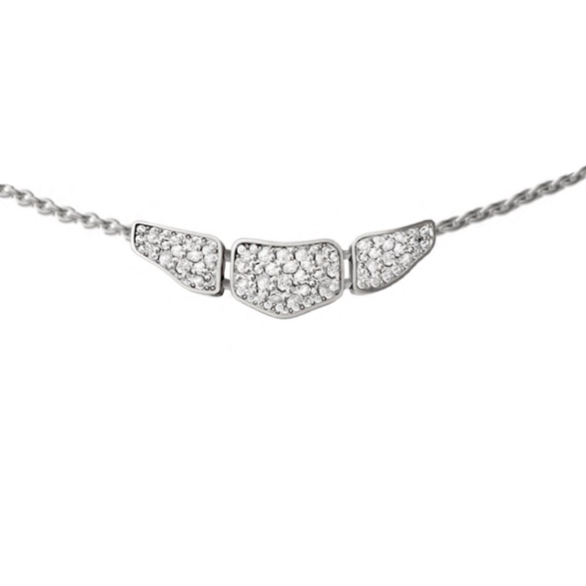 SKIN FULL DIAMOND SET PENDANT 3 ELEMENTS WHITE GOLD | Necklace | 18K white gold, crocodream, diamonds, Necklace, pendant, skin | ORLOV
