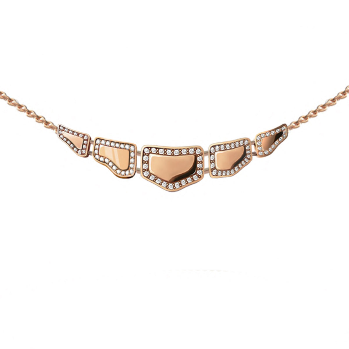 SKIN DIAMOND PENDANT 5 ELEMENTS ROSE GOLD | Necklace | 18K rose gold, crocodream, diamonds, Necklace, pendant, skin | ORLOV
