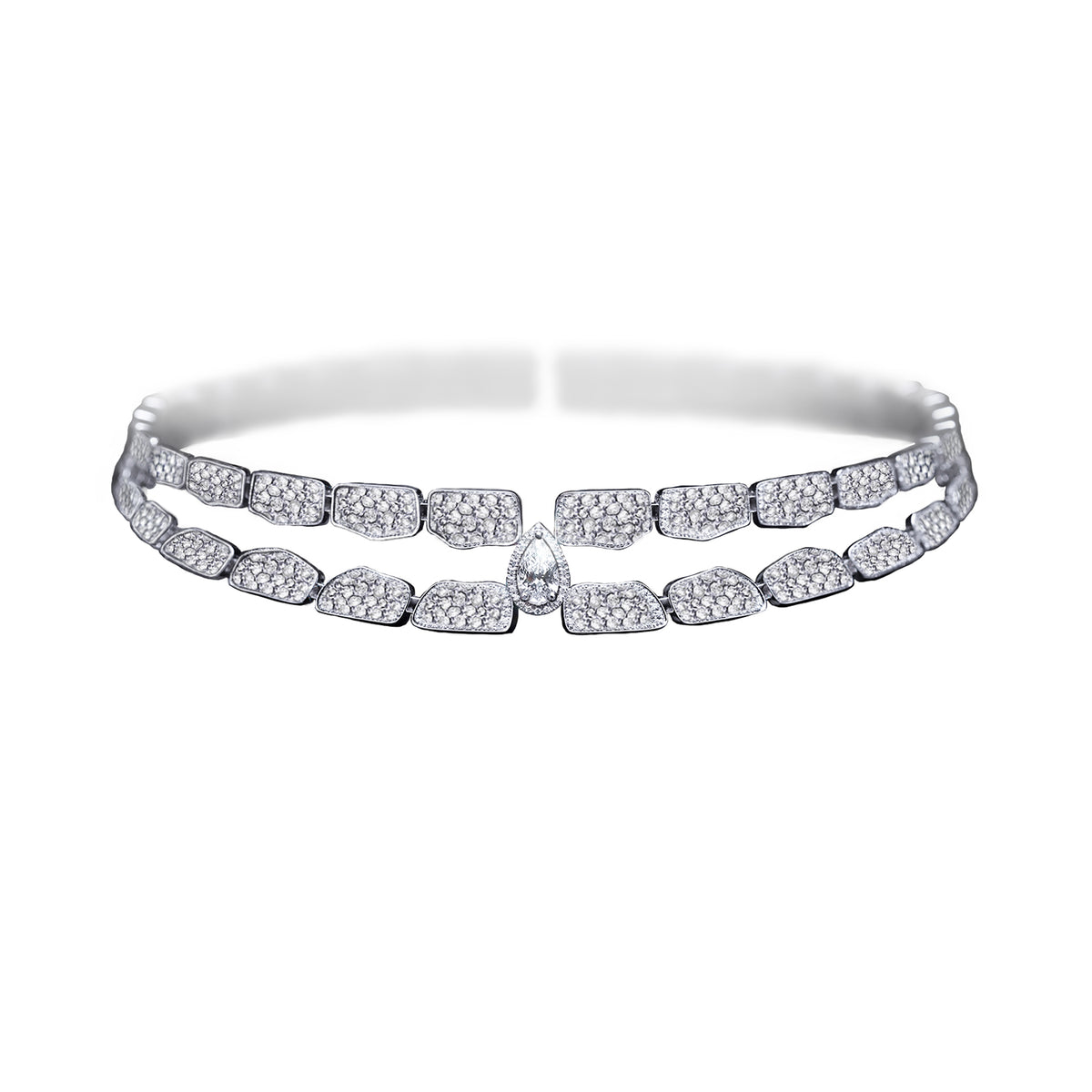 SKIN FULL DIAMOND SET CHOKER WHITE GOLD | Necklace | 18K white gold, choker, crocodream, diamonds, Necklace, skin | ORLOV